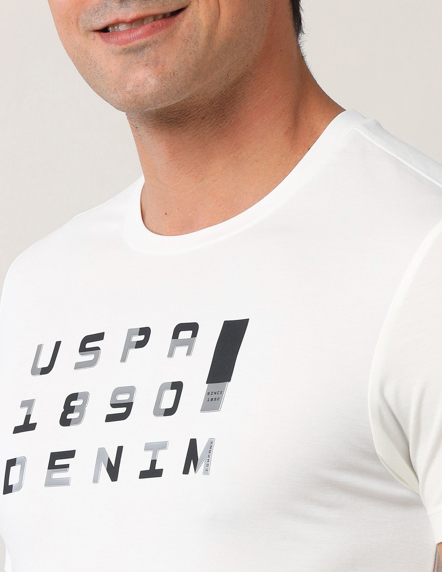 Brand Printed Black Label T-Shirt White - U.S. Polo Assn. India | Large