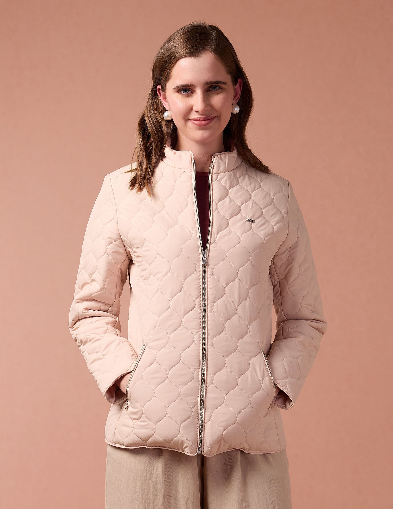 Regular Fit Quilted Jacket Light Peach - U.S. POLO ASSN. | Large