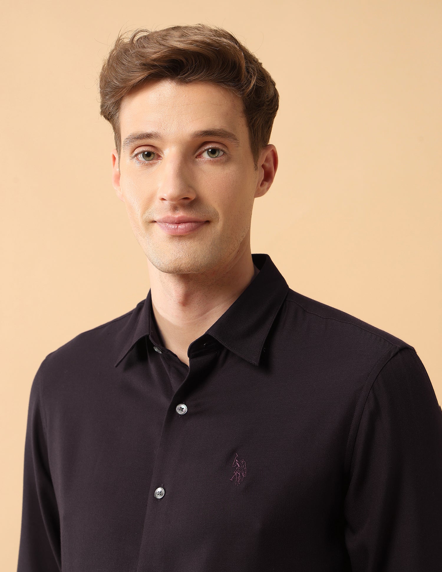 Pacho X Twill Tailored Fit Shirt Wine - U.S. Polo Assn. India | Large