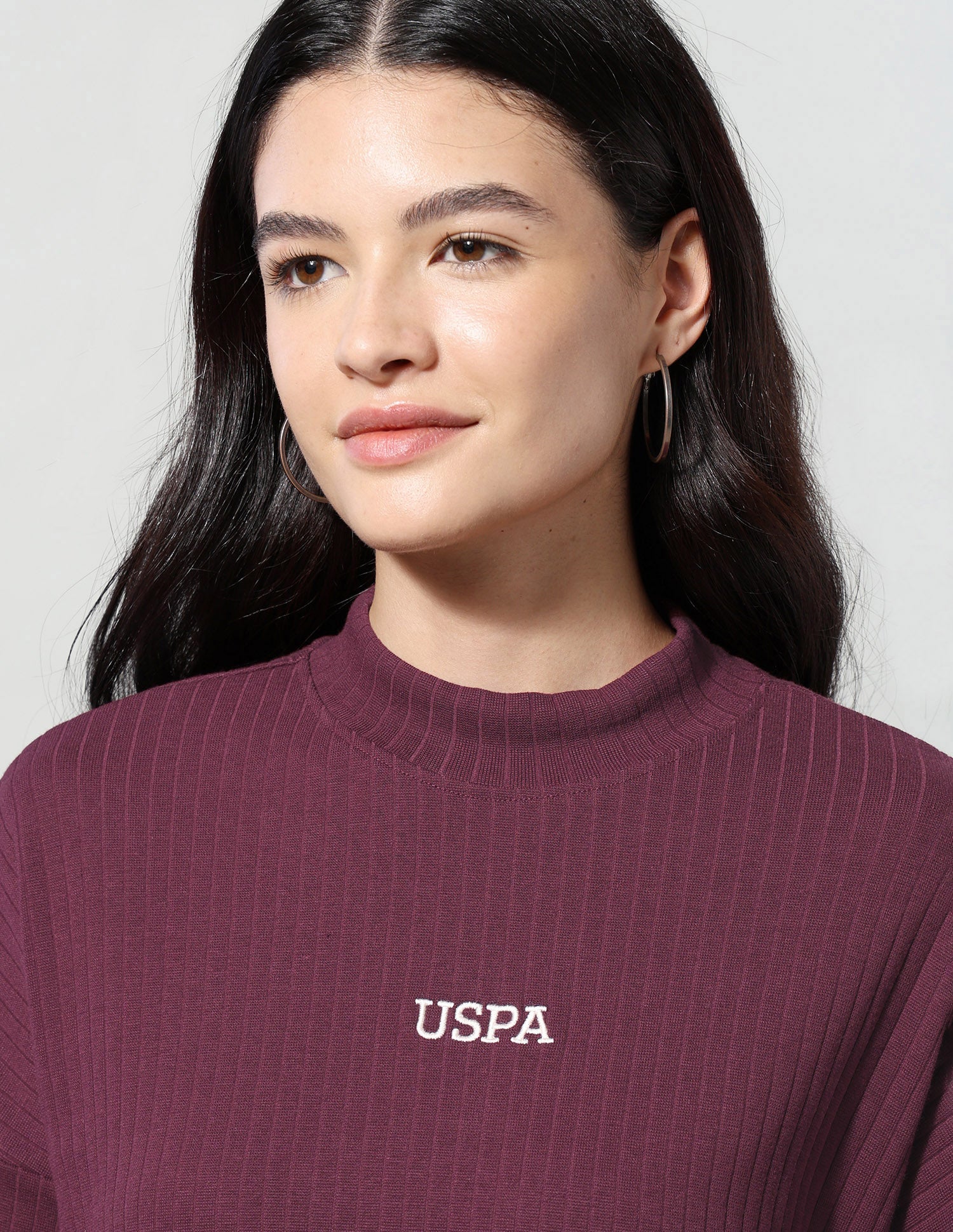 Self Design Vertical Striped Leisure Cord Set Wine - U.S. Polo Assn. India | Large