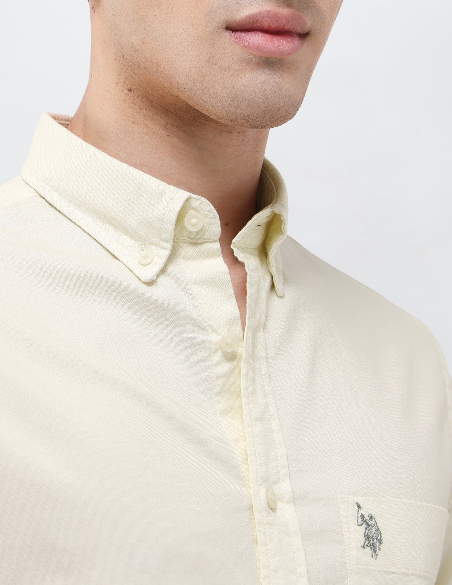 Oxford Tailored Fit Shirt Yellow - U.S. Polo Assn. India | Large
