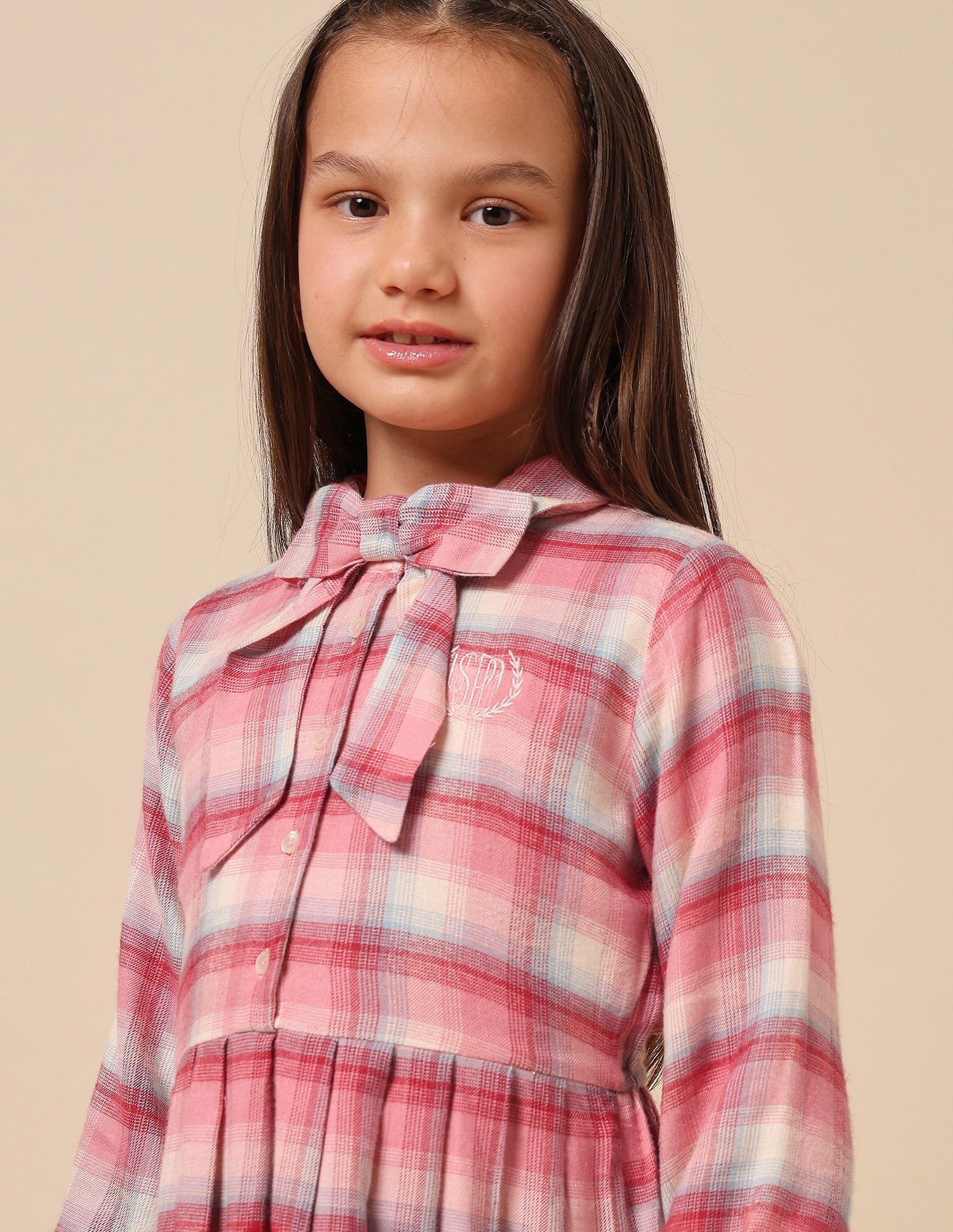 Girls Checked Shirt Dress Pink - U.S. POLO ASSN. | Large
