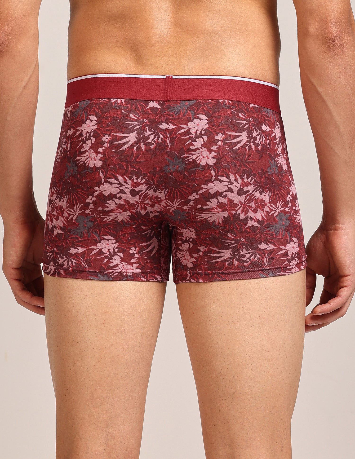 Mid Rise Printed OET24 Trunks - Pack Of 3 Blue, Red, Grey - U.S. Polo Assn. India | Large