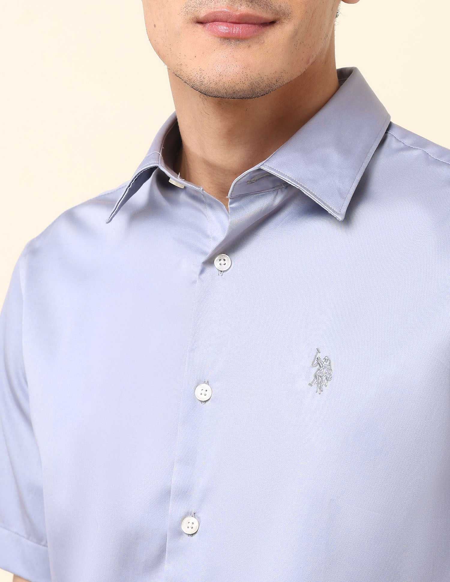 Solid Tailored Fit Shirt Grey - U.S. POLO ASSN. | Large