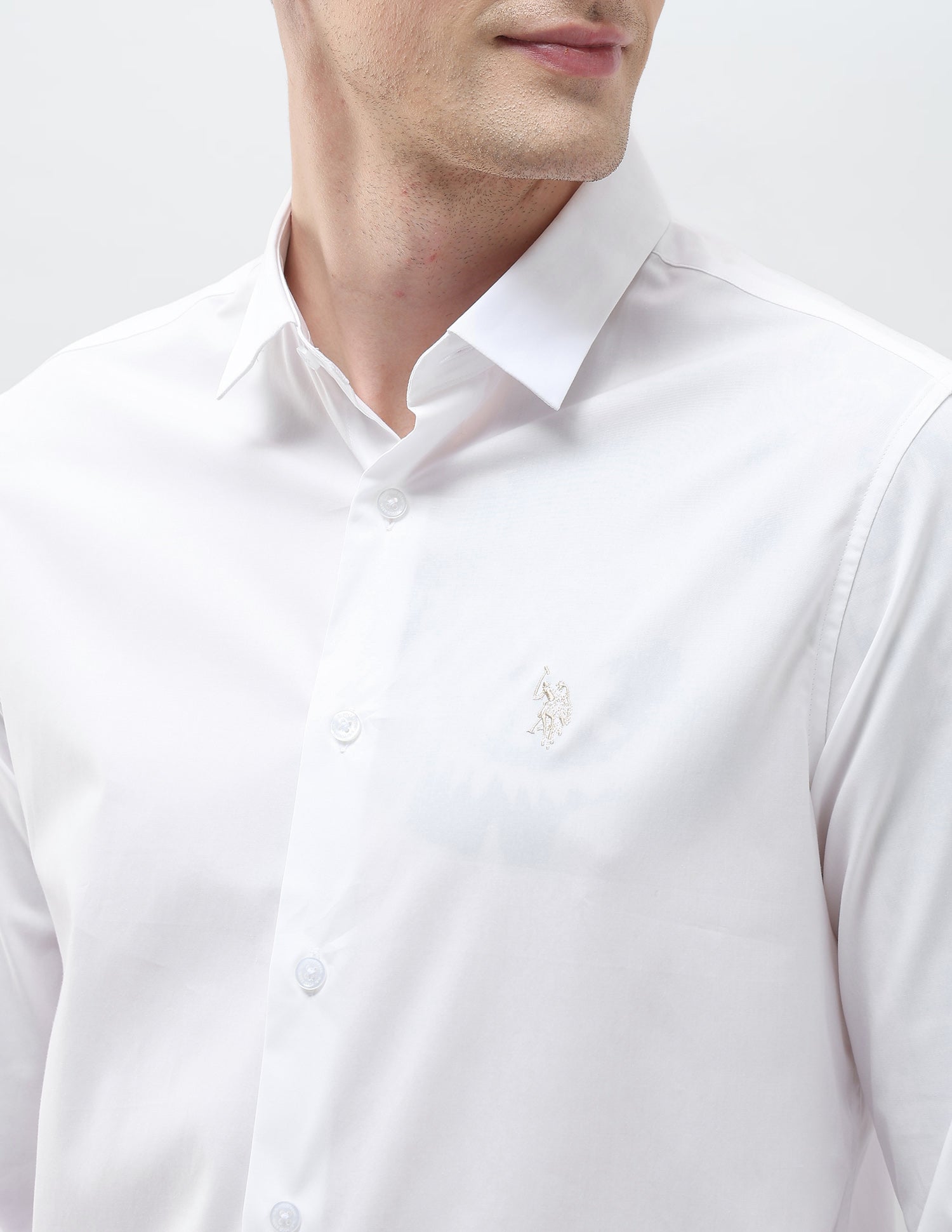 Solid Tailored Fit Shirt White - U.S. Polo Assn. India | Large