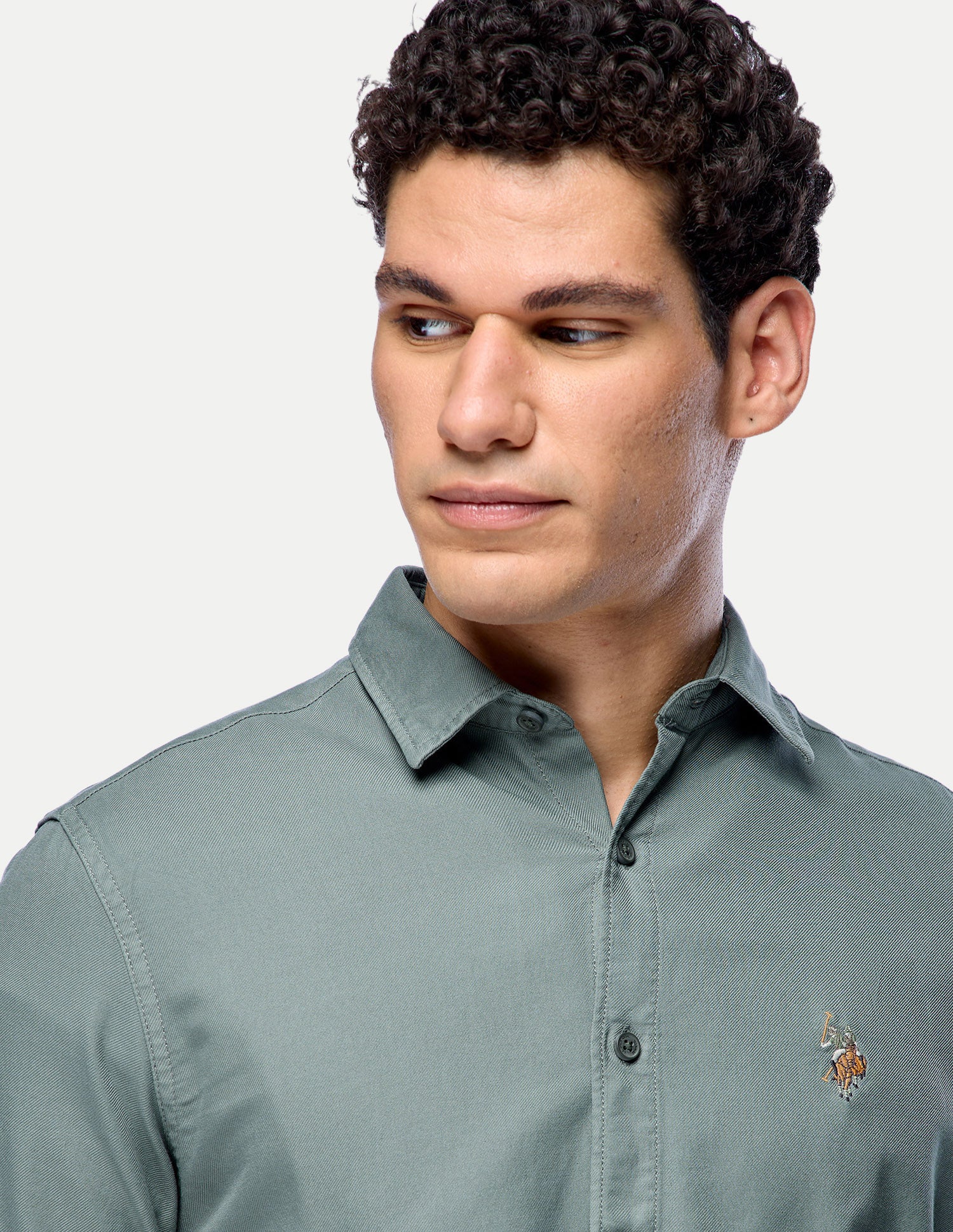 Solid Twill Shirt Green - U.S. Polo Assn. India | Large