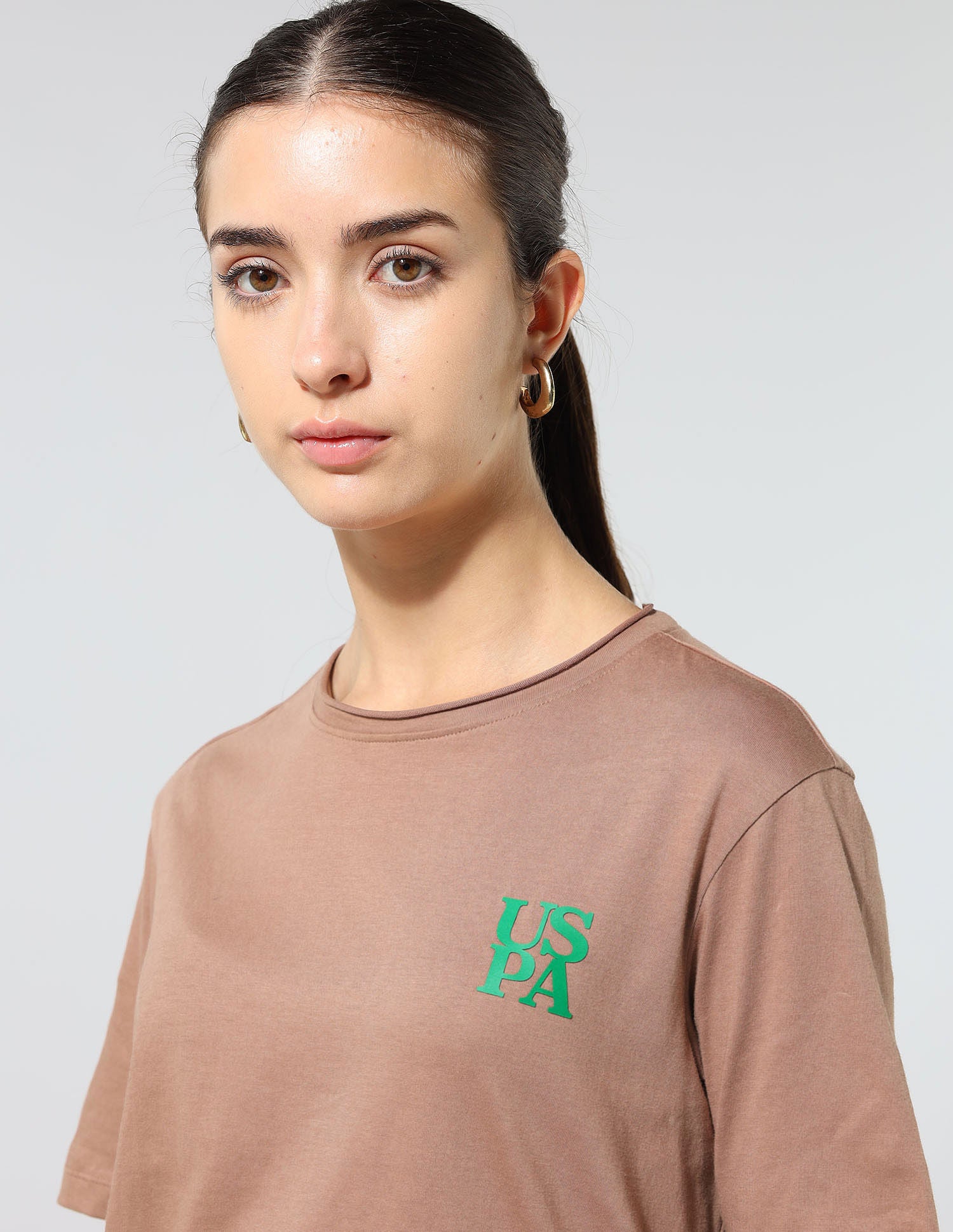 Relaxed Fit Solid Lounge T-Shirt Light Brown - U.S. POLO ASSN. | Large