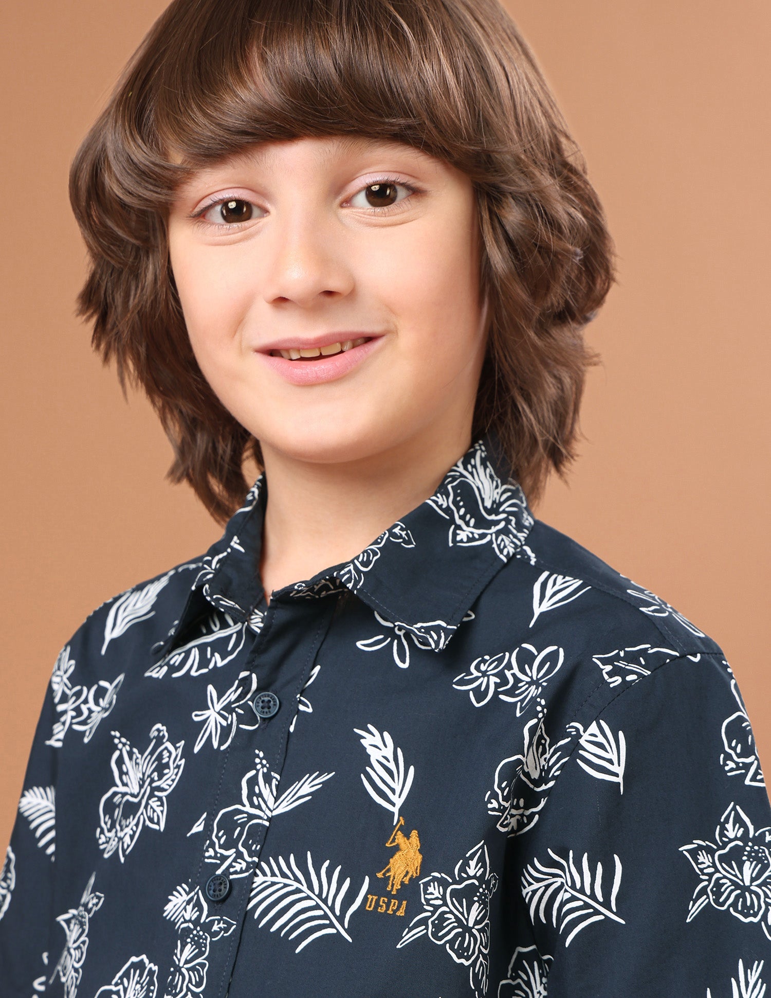 Floral Printed Regular Fit Shirt Navy - U.S. Polo Assn. India | Large
