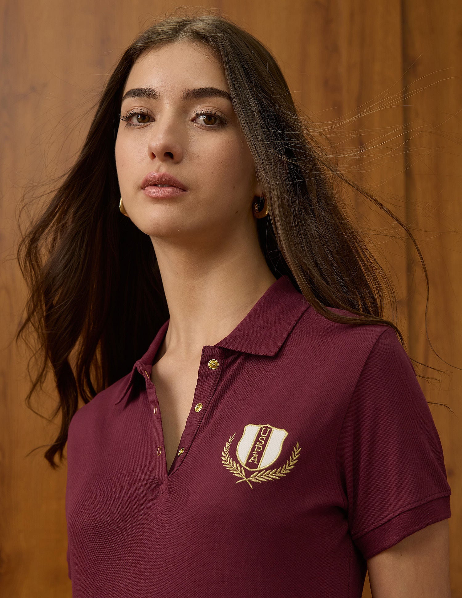 Regular 3 Button Polo With Embroidery Wine - U.S. POLO ASSN. | Large