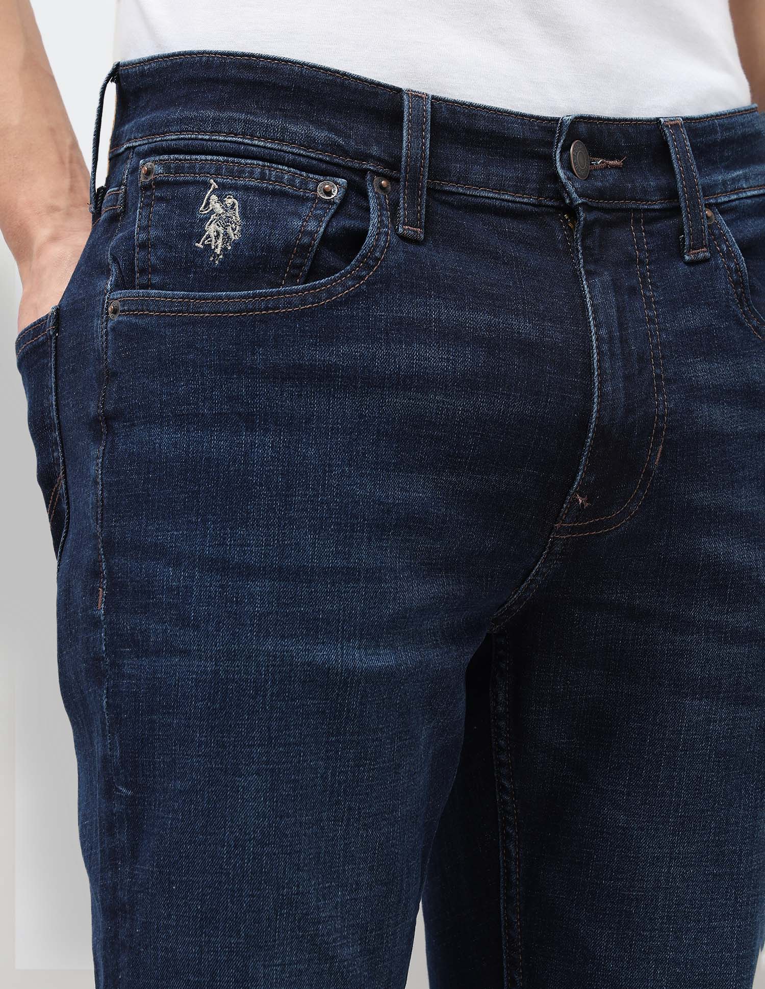 Cole Comfort Cropped Fit Blue Jeans Dark Blue - U.S. POLO ASSN. | Large