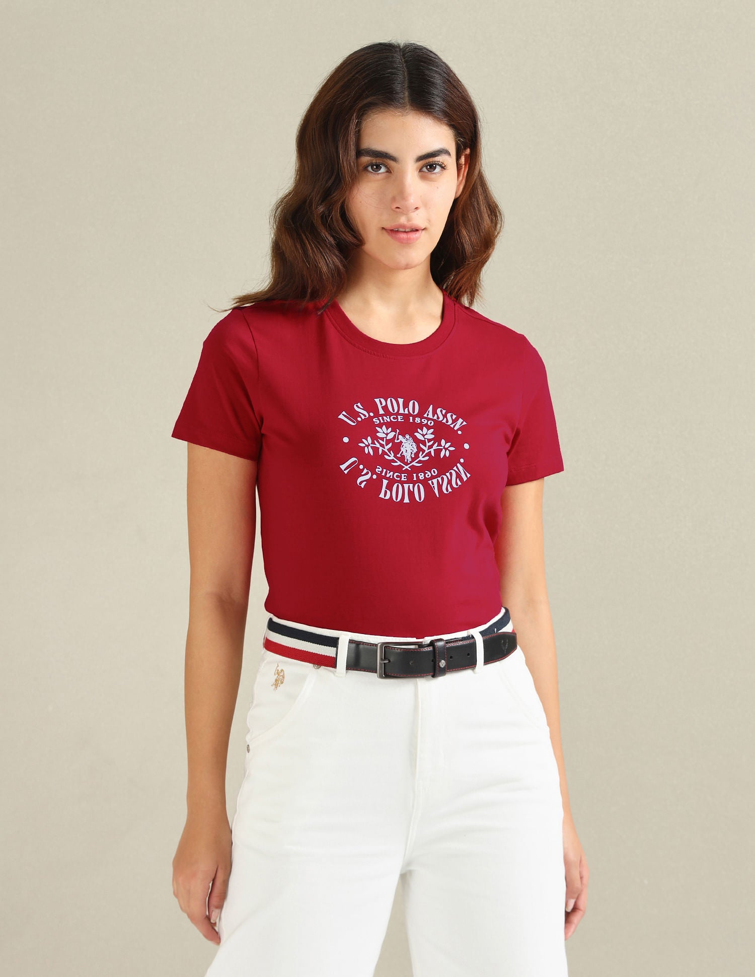 Pure Cotton Brand Print T-Shirt Red - U.S. POLO ASSN. | Large