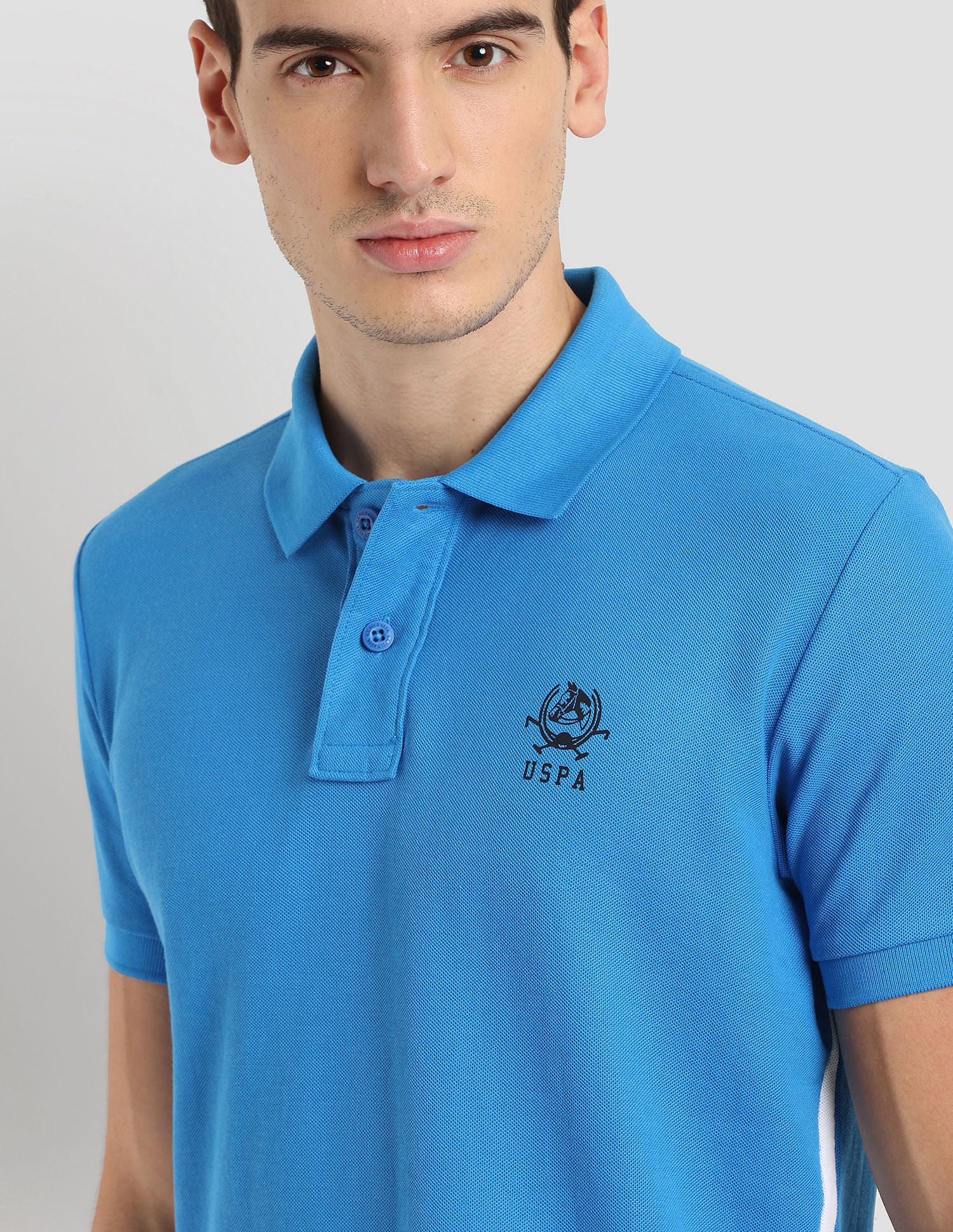 Panelled Athleisure Polo Shirt Blue - U.S. Polo Assn. India | Large