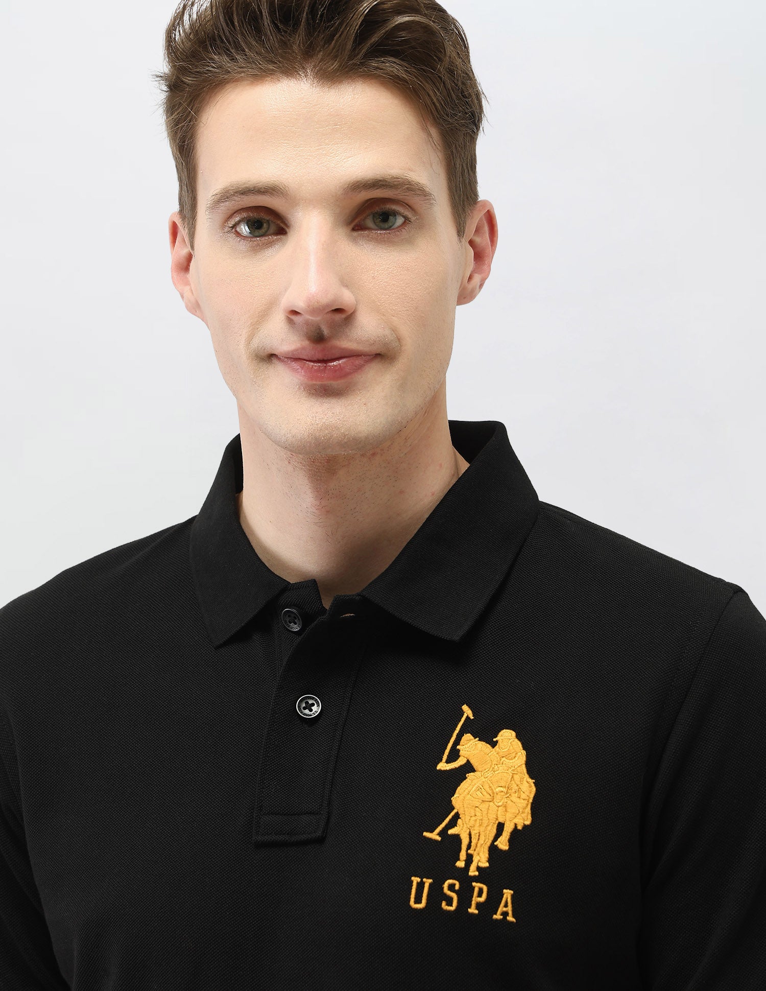 Solid Slim Fit Polo Shirt Black - U.S. Polo Assn. India | Large
