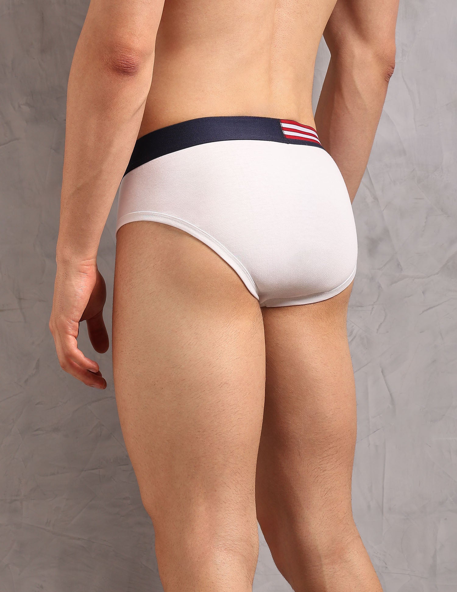 Striped Waistband OEB19 Briefs - Pack Of 2 Chinois Green and Uspa White - U.S. Polo Assn. India | Large