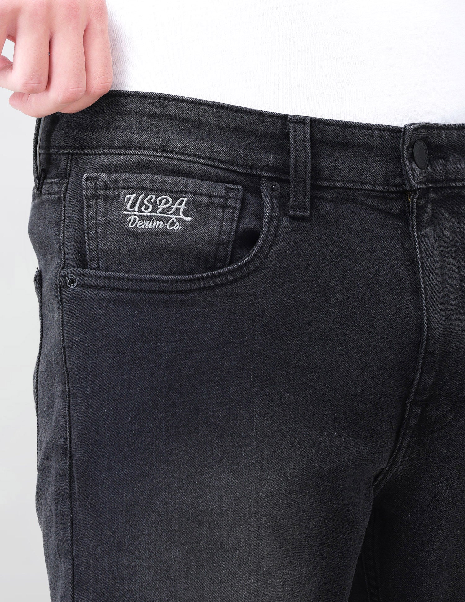 Cole Comfort Cropped Fit Black Jeans Black - U.S. Polo Assn. India | Large