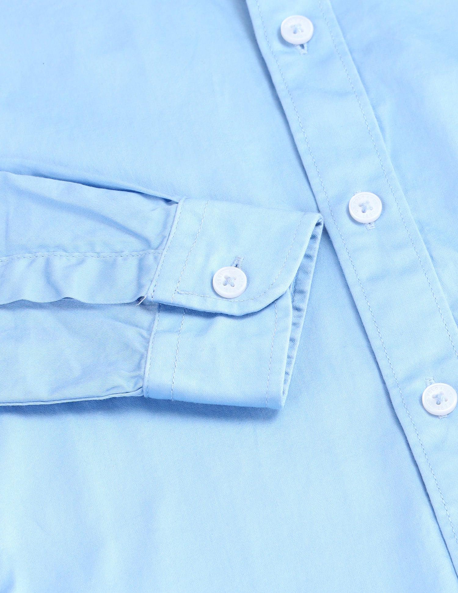 Dobby Regular Fit Solid Shirt Light Blue - U.S. POLO ASSN. | Large