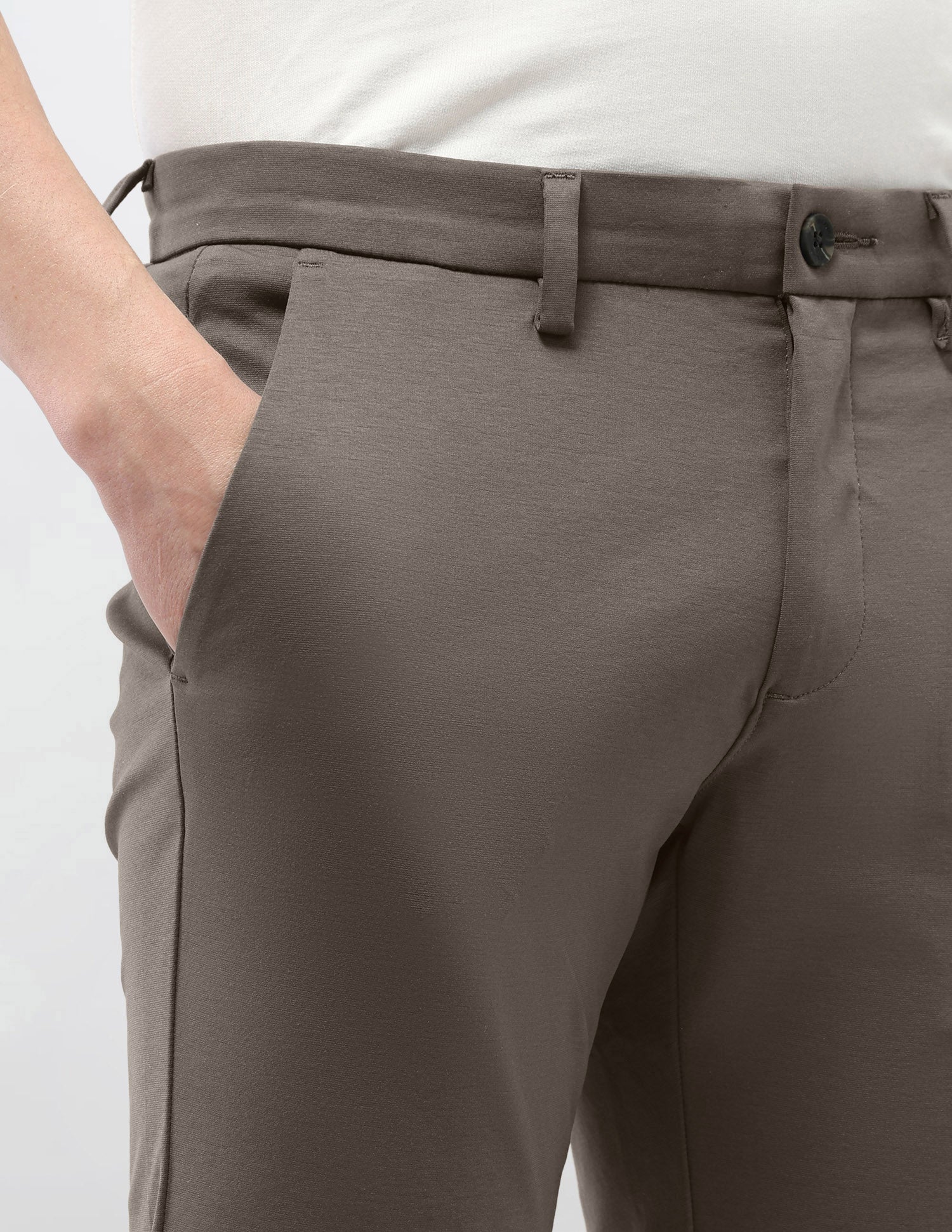 Solid Austin Slim Fit Trousers Brown - U.S. Polo Assn. India | Large