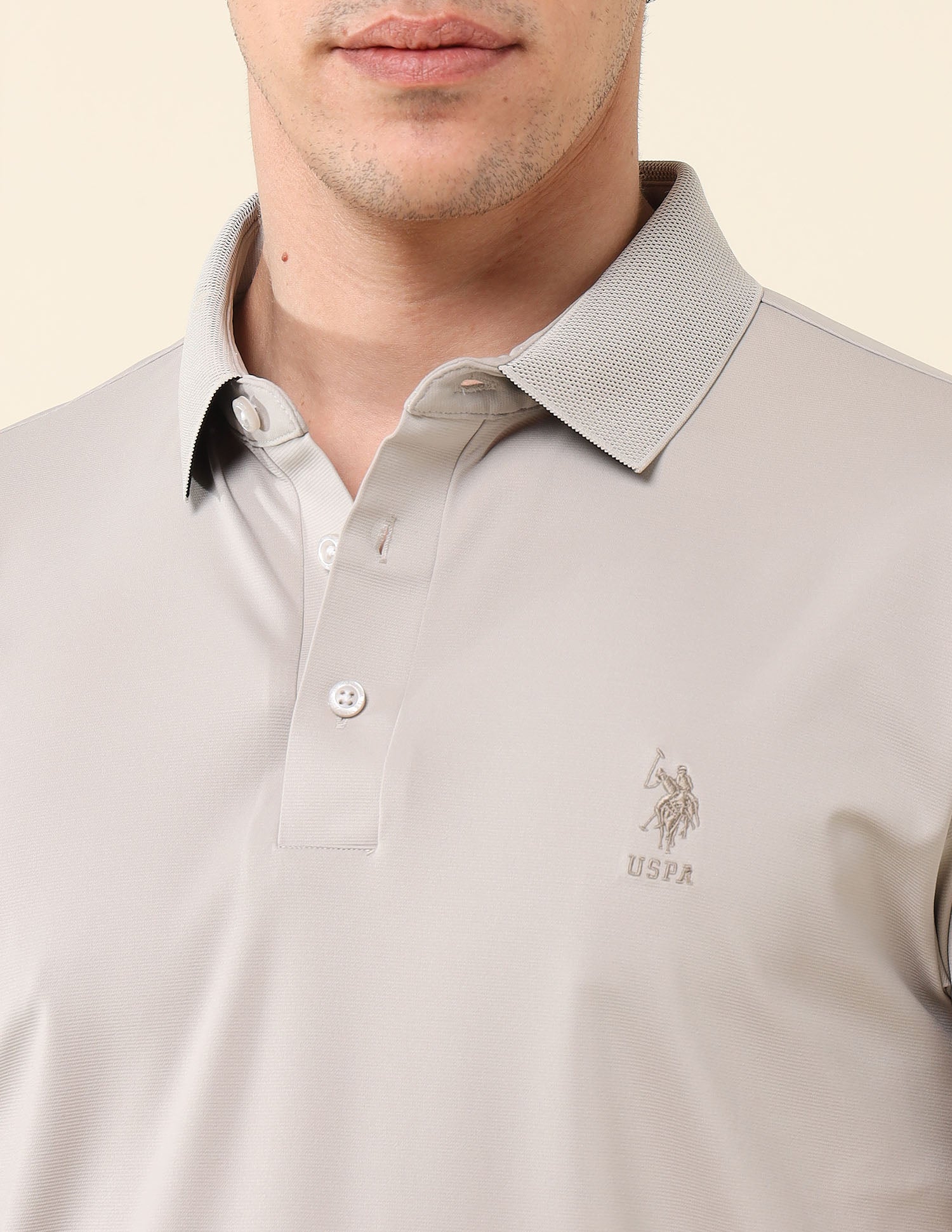 Solid Gentleman's Club Polo Shirt Grey - U.S. Polo Assn. India | Large