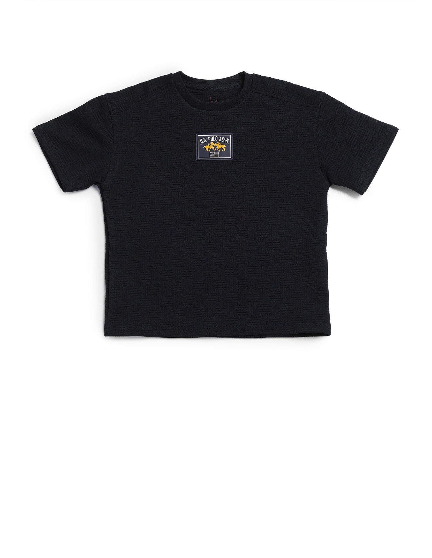 Boys Textured Boxy Fit T-Shirt Navy - U.S. POLO ASSN. | Large
