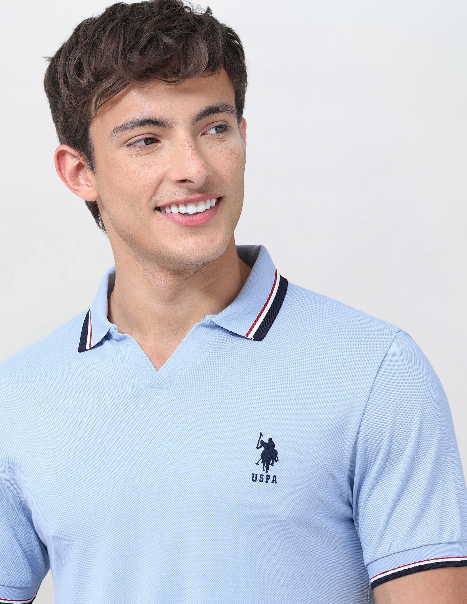 Solid Relaxed Fit Polo Shirt Light Blue - U.S. Polo Assn. India | Large