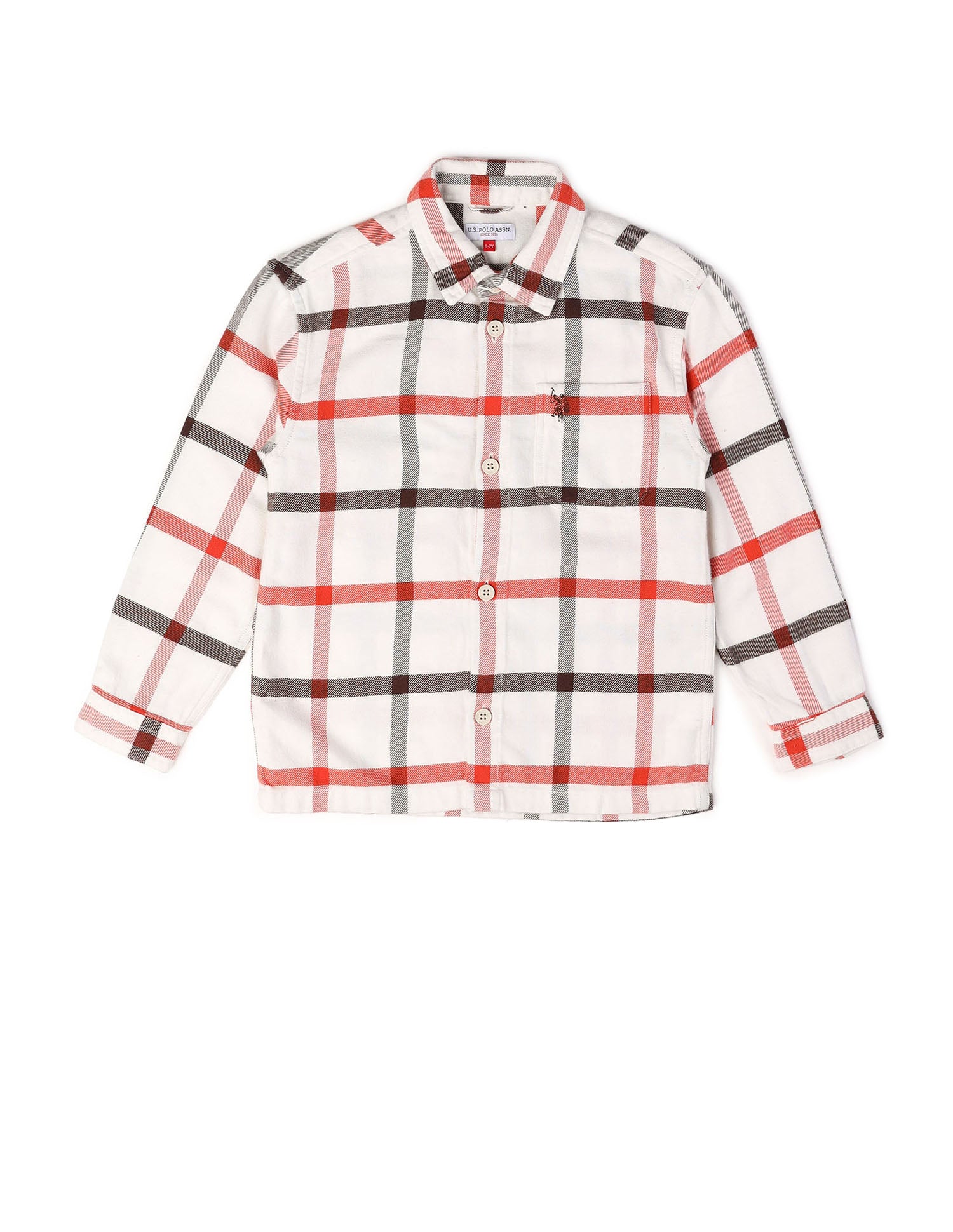 Boys All Over Printed Twill Shirt Beige - U.S. POLO ASSN. | Large