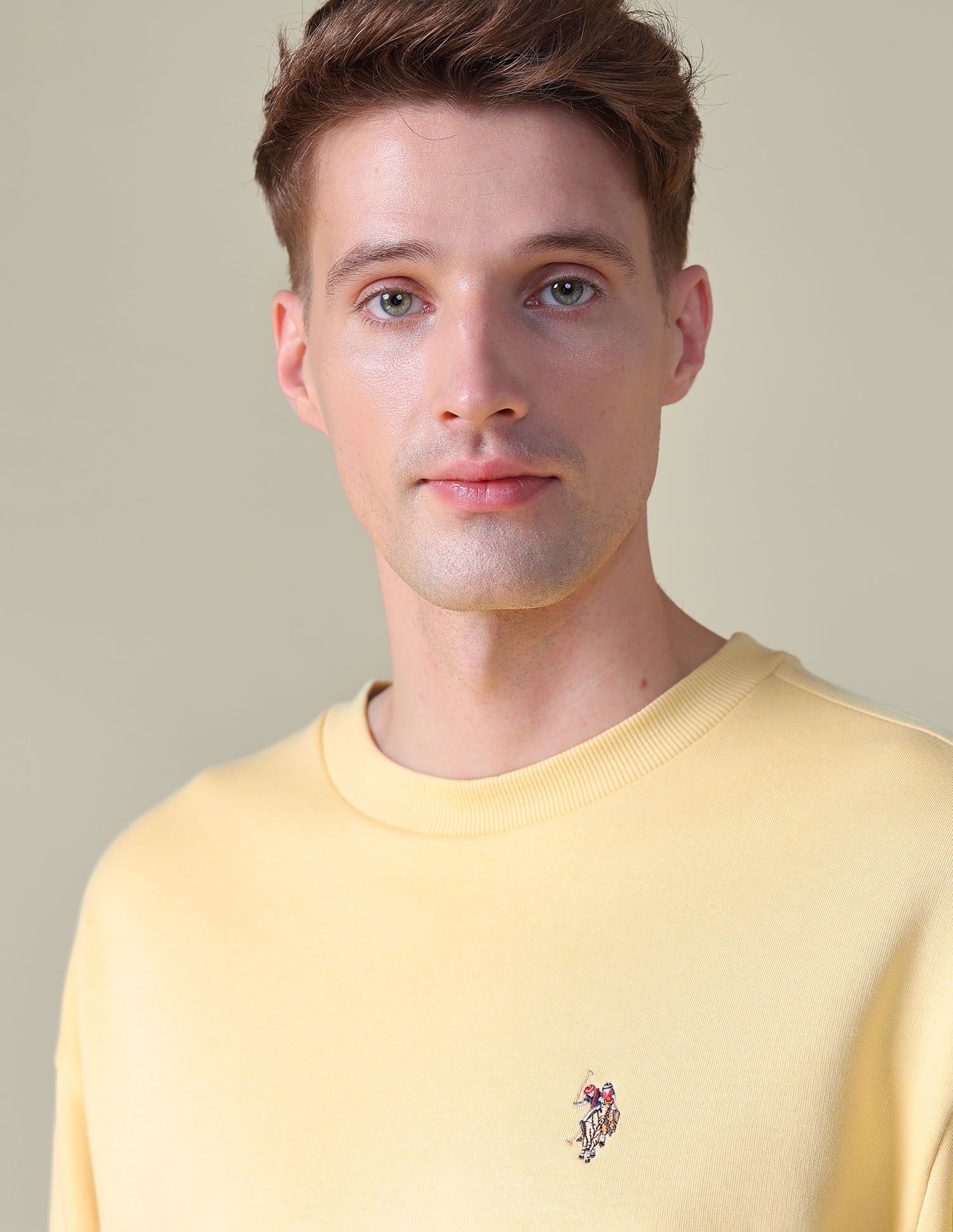 Solid Relaxed Fit Sweatshirt Yellow - U.S. POLO ASSN. | Large