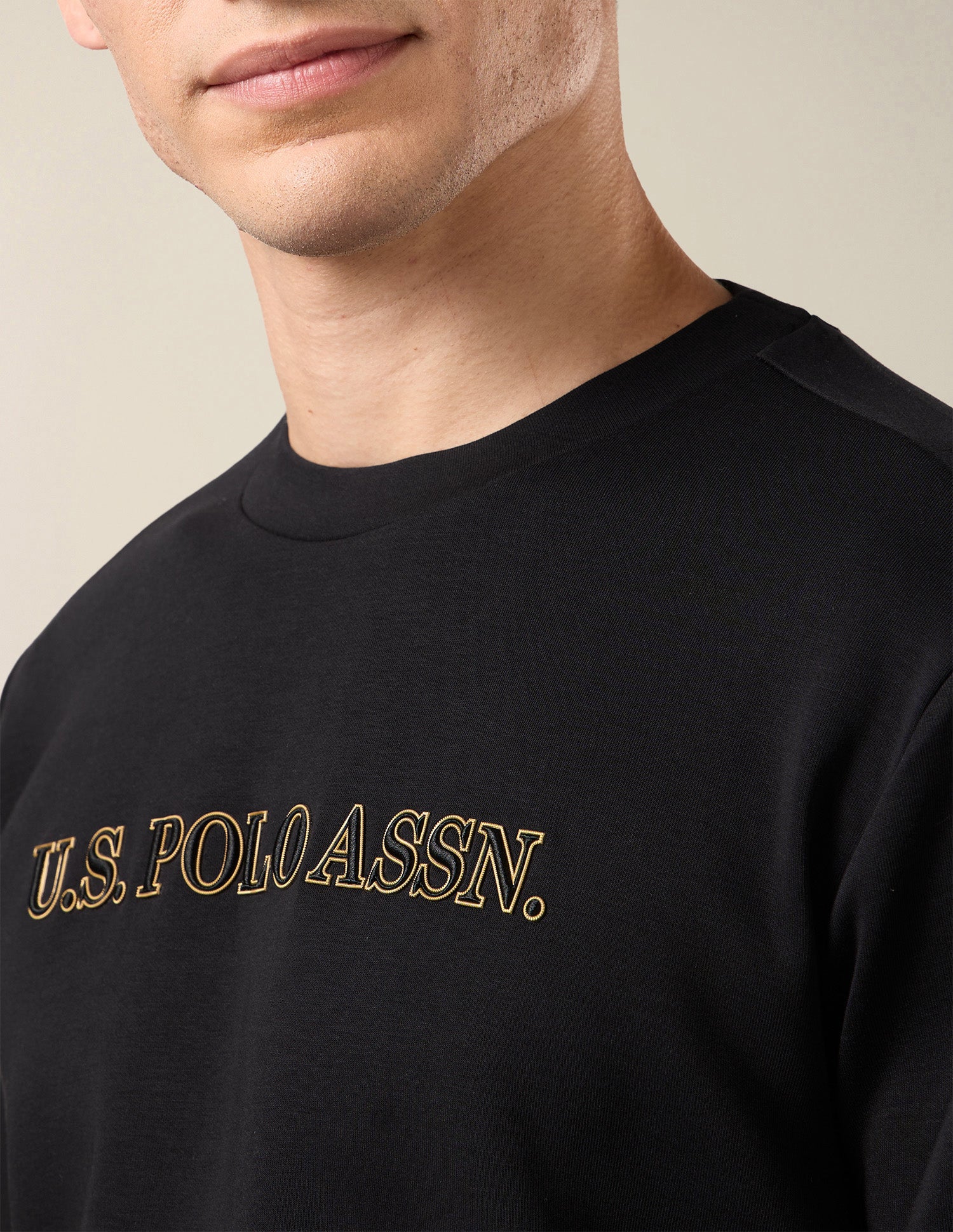 Brand Embroidered Slim Fit Sweatshirt Black - U.S. Polo Assn. India | Large