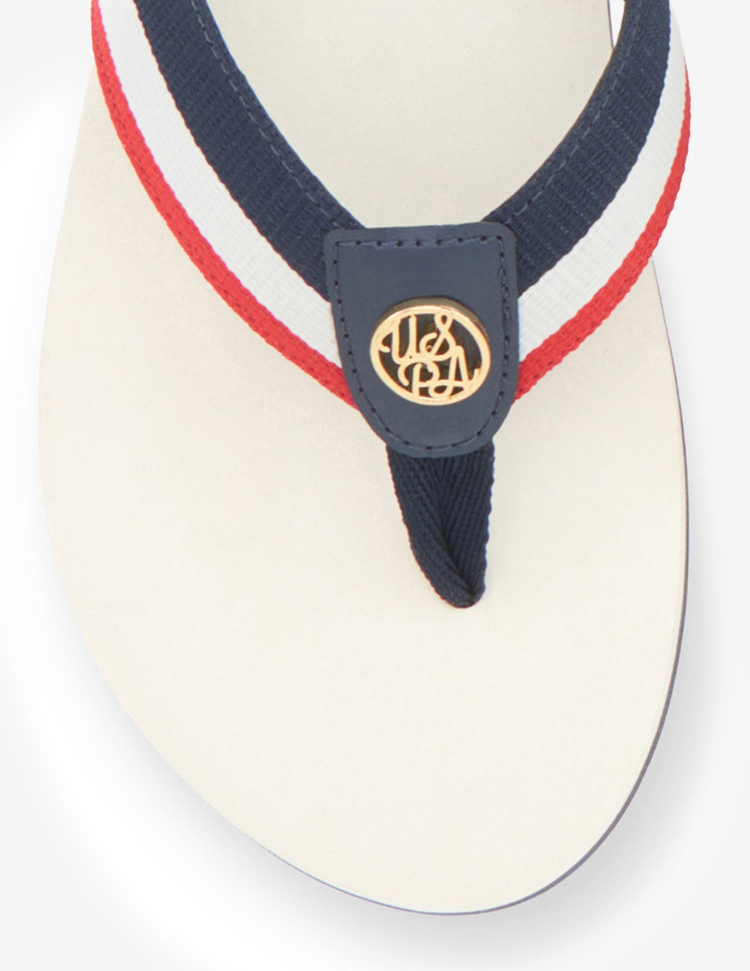 Miyabi Striped Flip Flops White - U.S. Polo Assn. India | Large