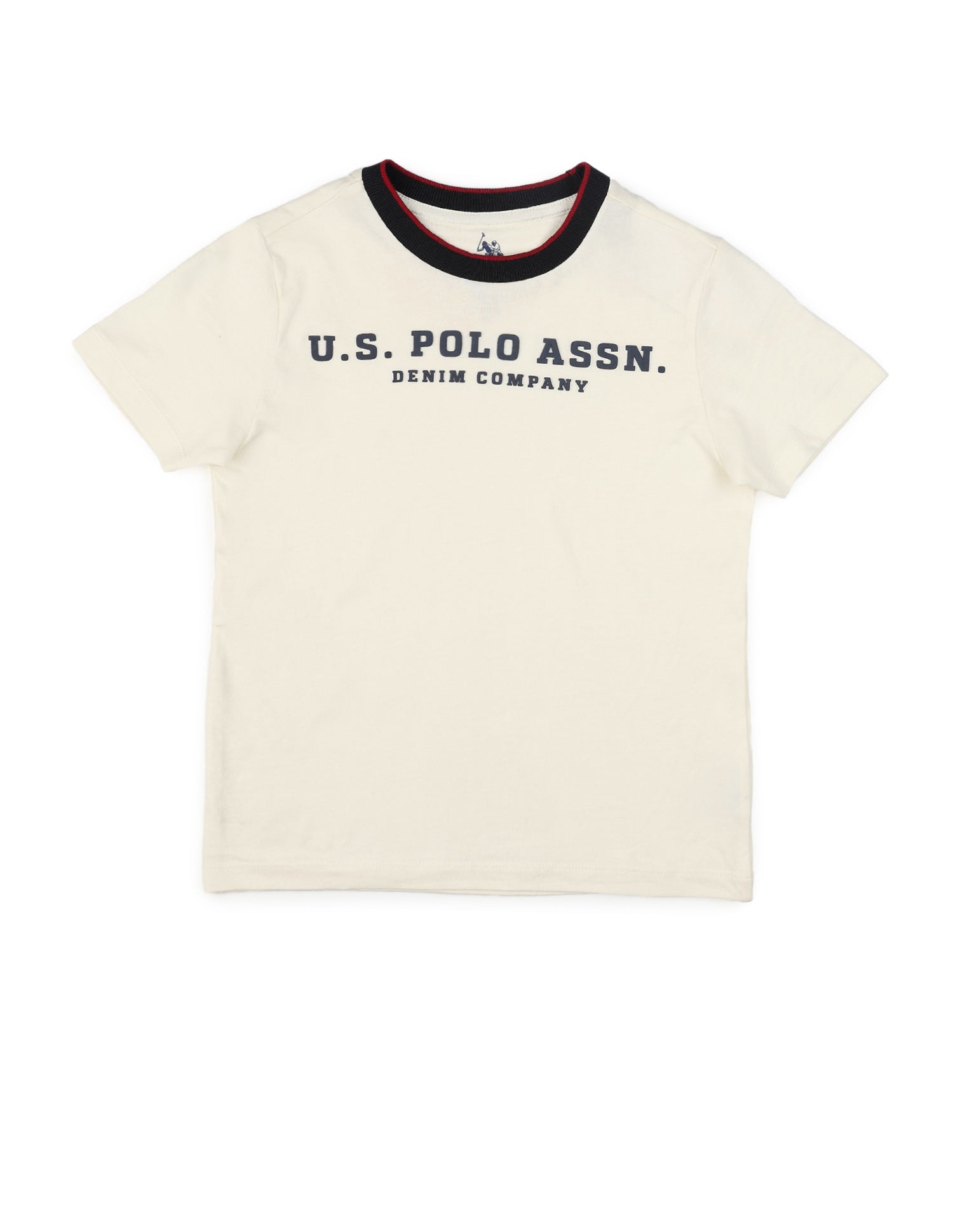 Boys Brand Embossed Pure Cotton T-Shirt White - U.S. POLO ASSN. | Large