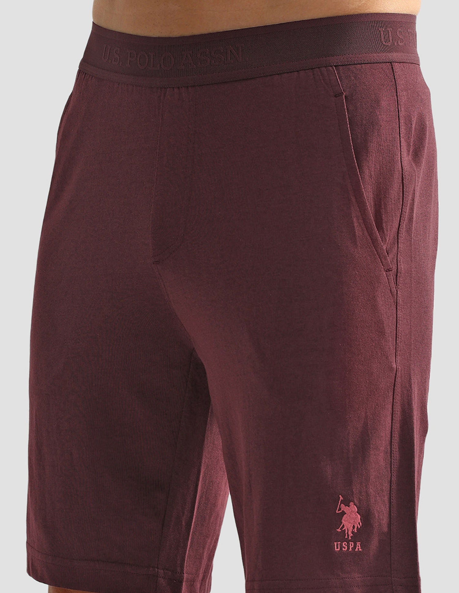 Mid Rise Solid LS001 Shorts - Pack Of 1 Port Royal - U.S. POLO ASSN. | Large