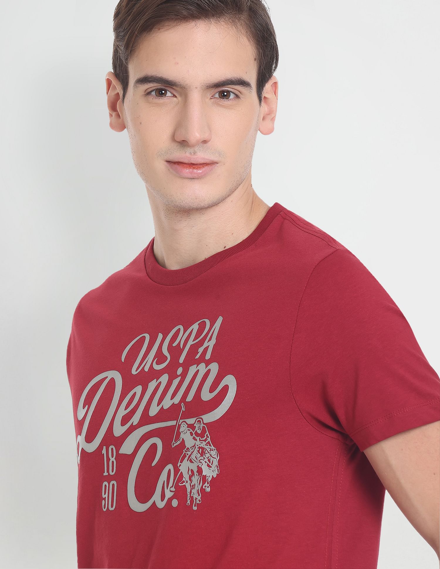 Iconic Brand Print T-Shirt Maroon - U.S. POLO ASSN. | Large