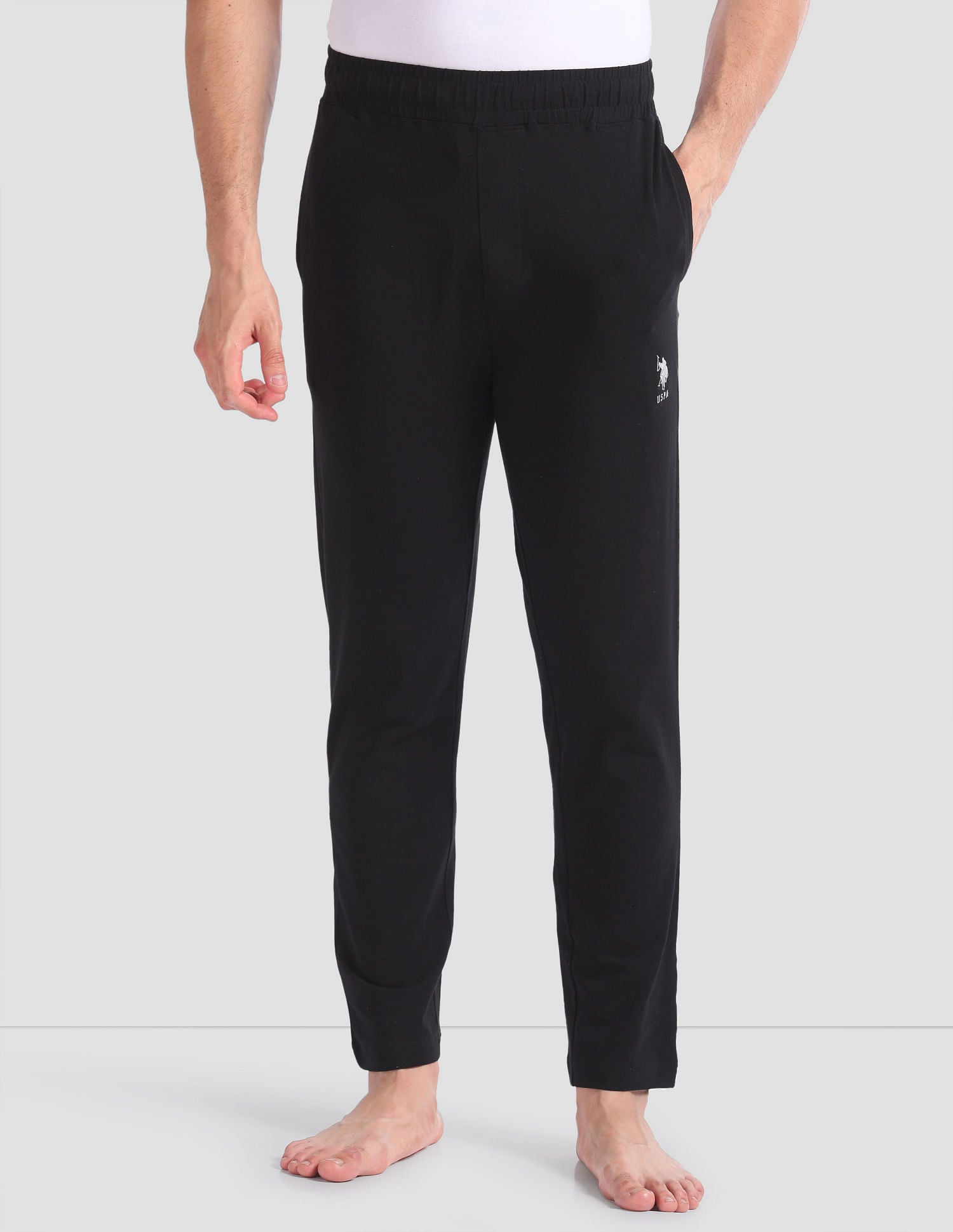 Cotton Stretch OELP1 Lounge Track Pants - Pack Of 1 Black - U.S. POLO ASSN. | Large