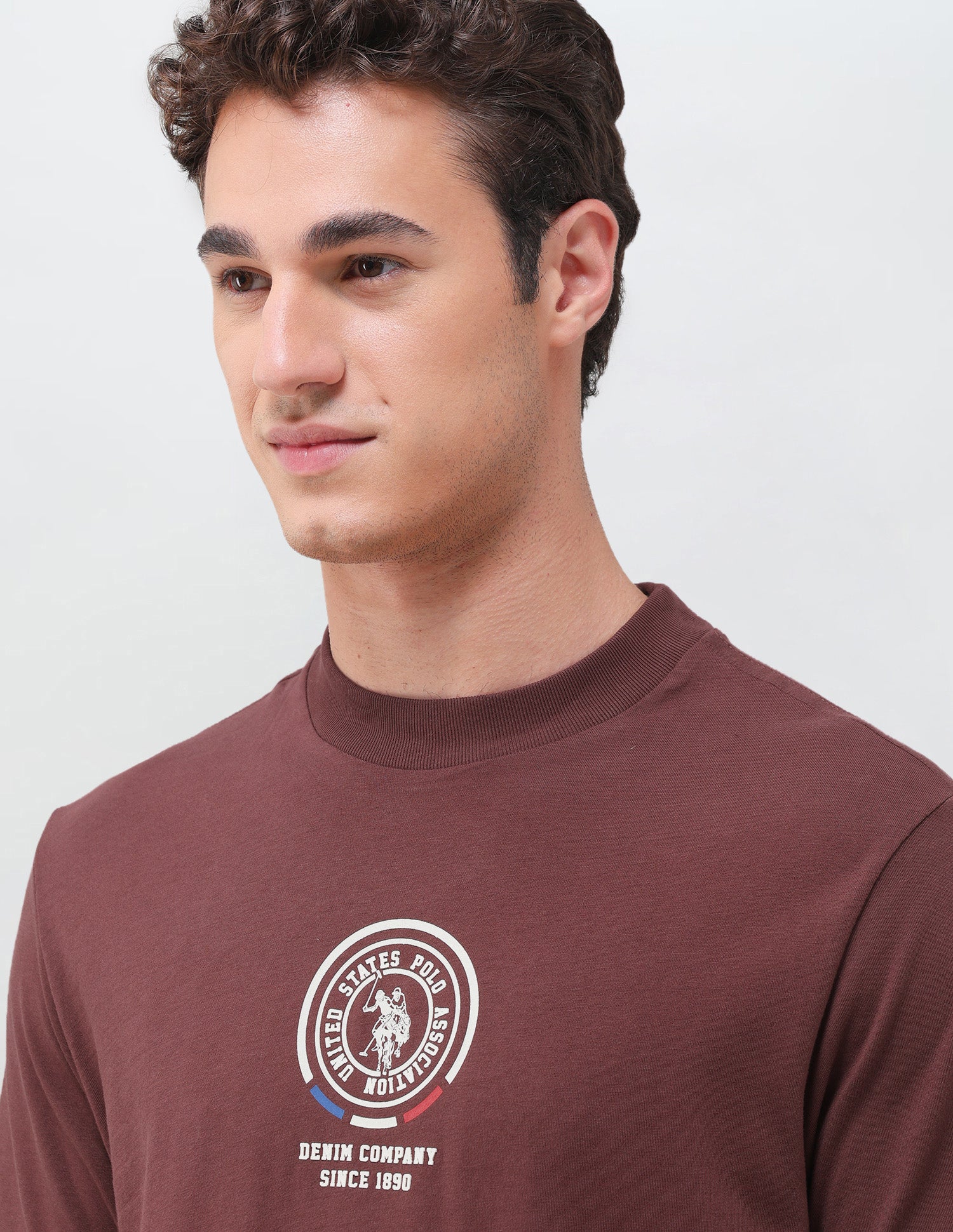 Solid Relaxed Fit T-Shirt Maroon - U.S. Polo Assn. India | Large