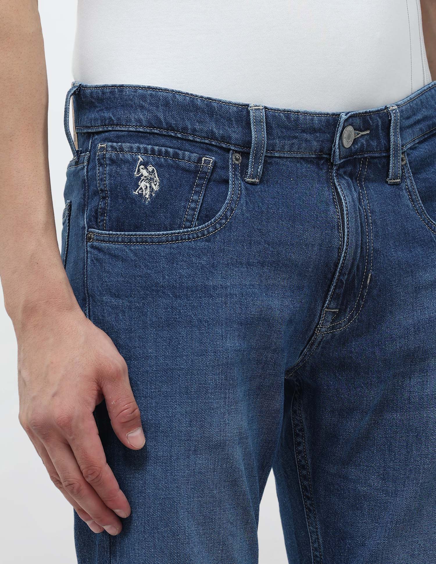 Brandon Slim Tapered Fit Whiskered Jeans Indigo - U.S. POLO ASSN. | Large