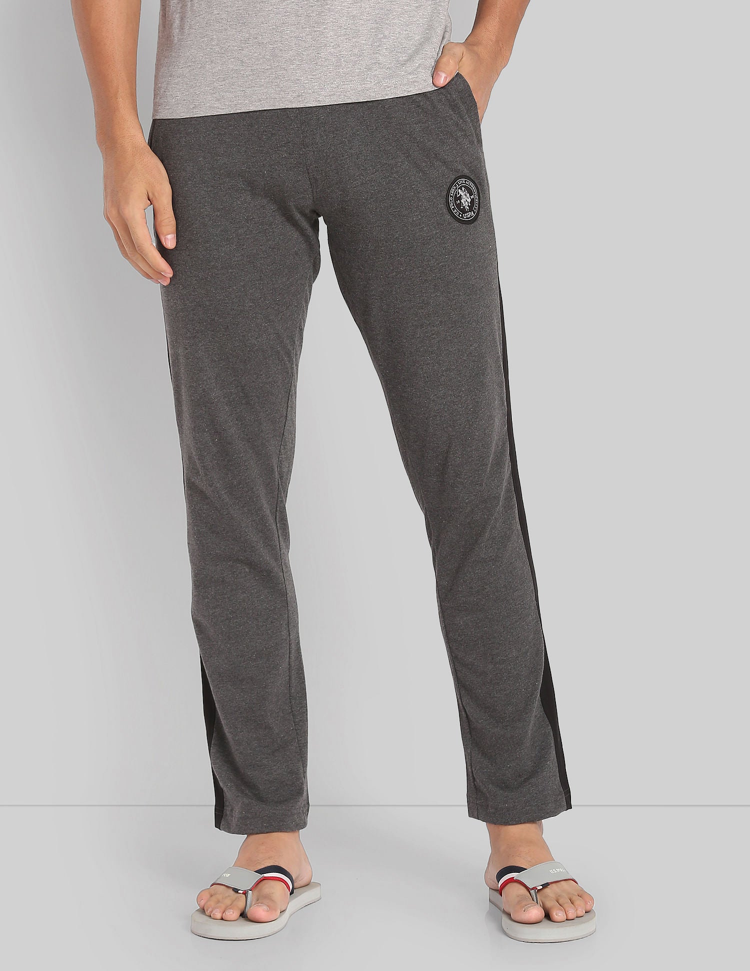 Comfort Fit Cotton Polyester I669 Lounge Track Pants - Pack Of 1 Charcoal - U.S. POLO ASSN. | Large