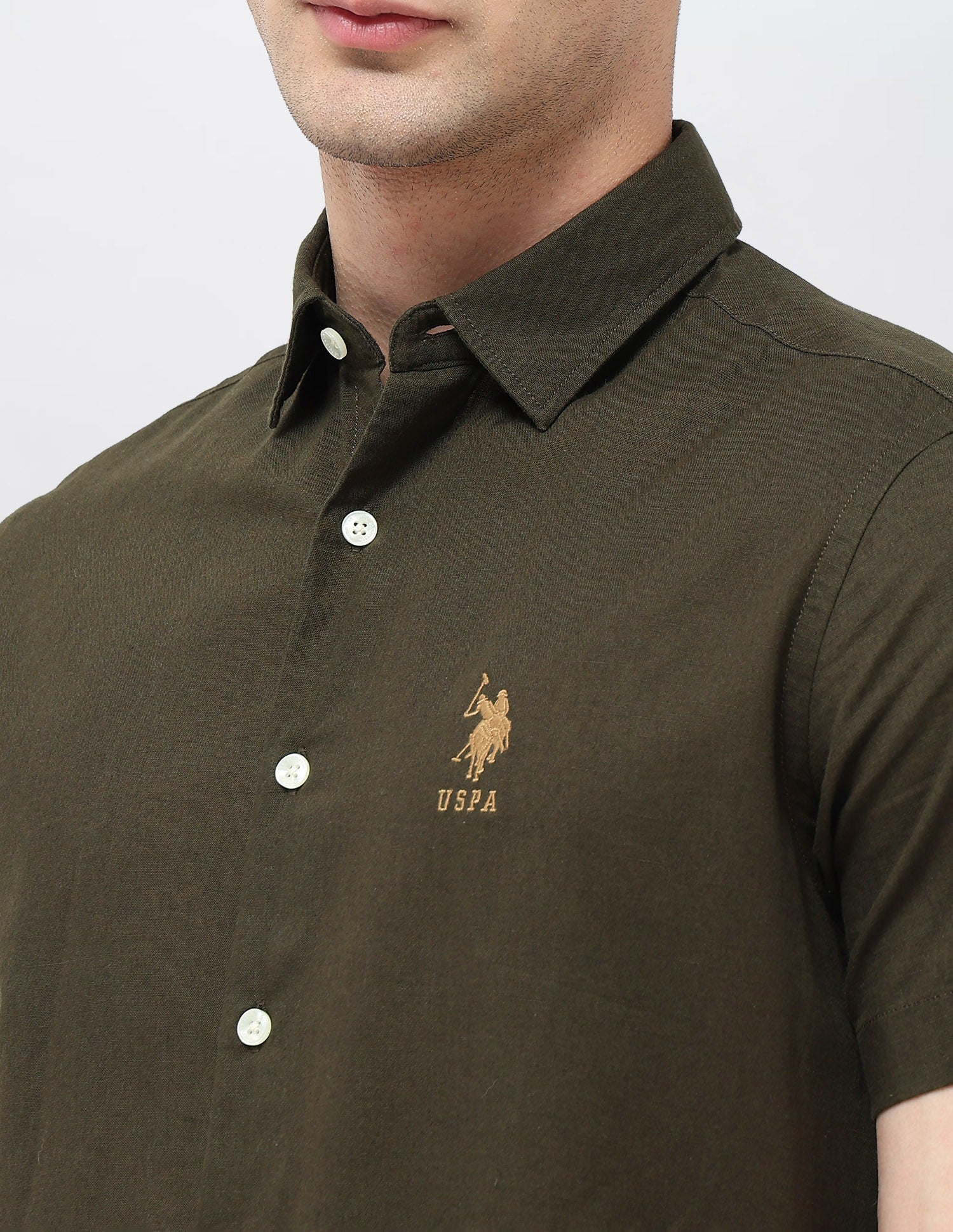 Regular Fit Solid Shirt Brown - U.S. Polo Assn. India | Large