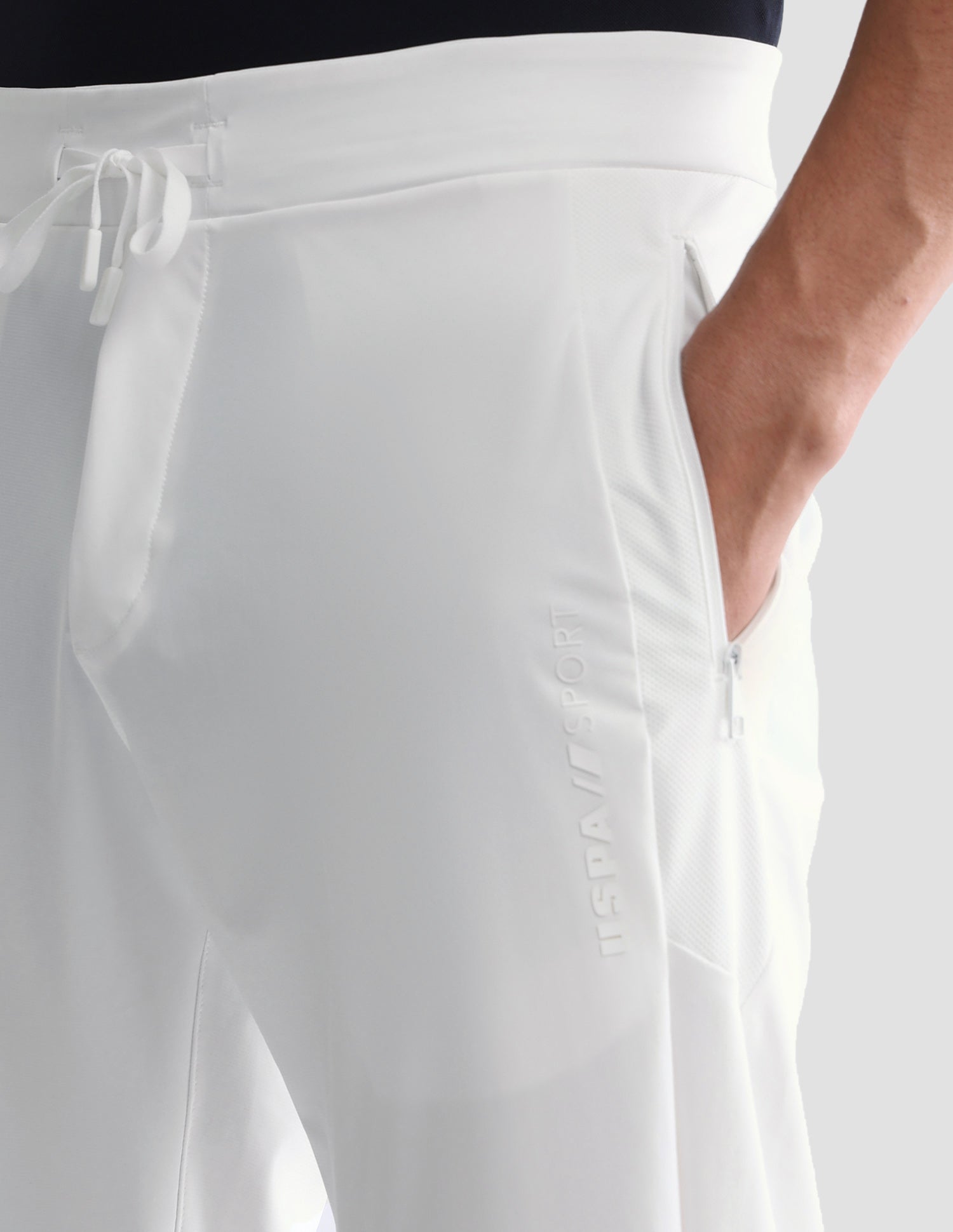 Slim Fit Mid Rise Active Track Pants Off White - U.S. Polo Assn. India | Large