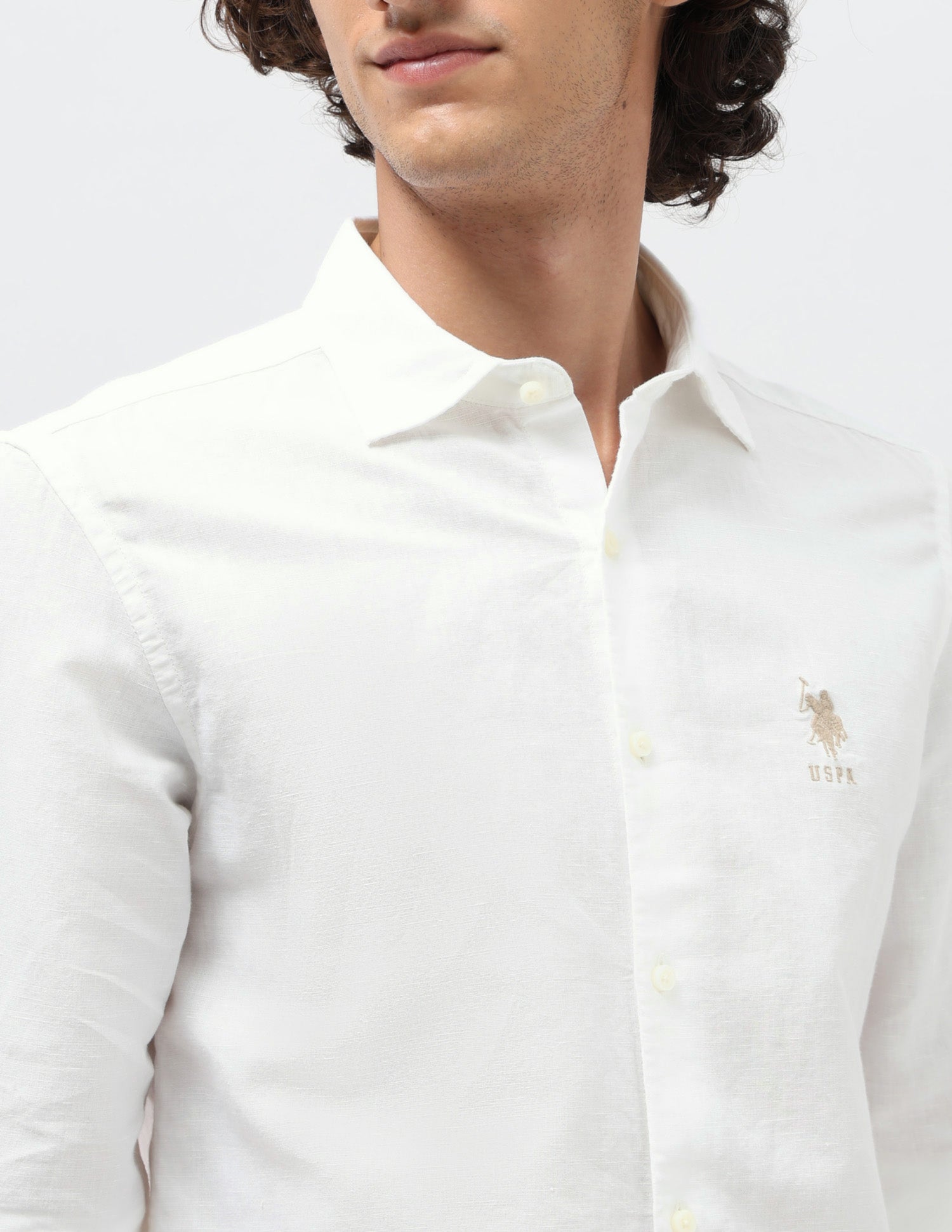 Solid Regular Fit Shirt White - U.S. POLO ASSN. | Large