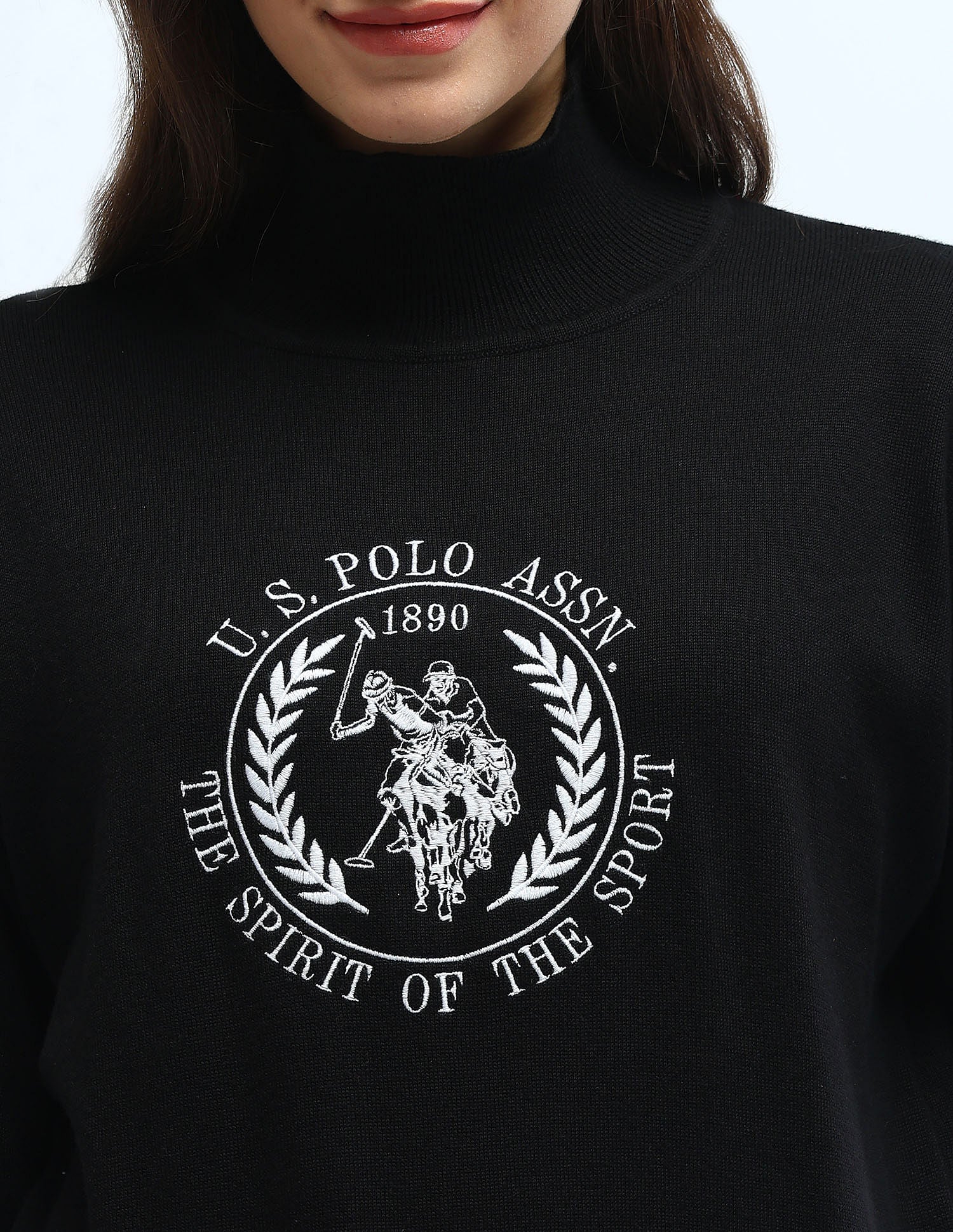 Logo Embroidered Sweater Black - U.S. Polo Assn. India | Large