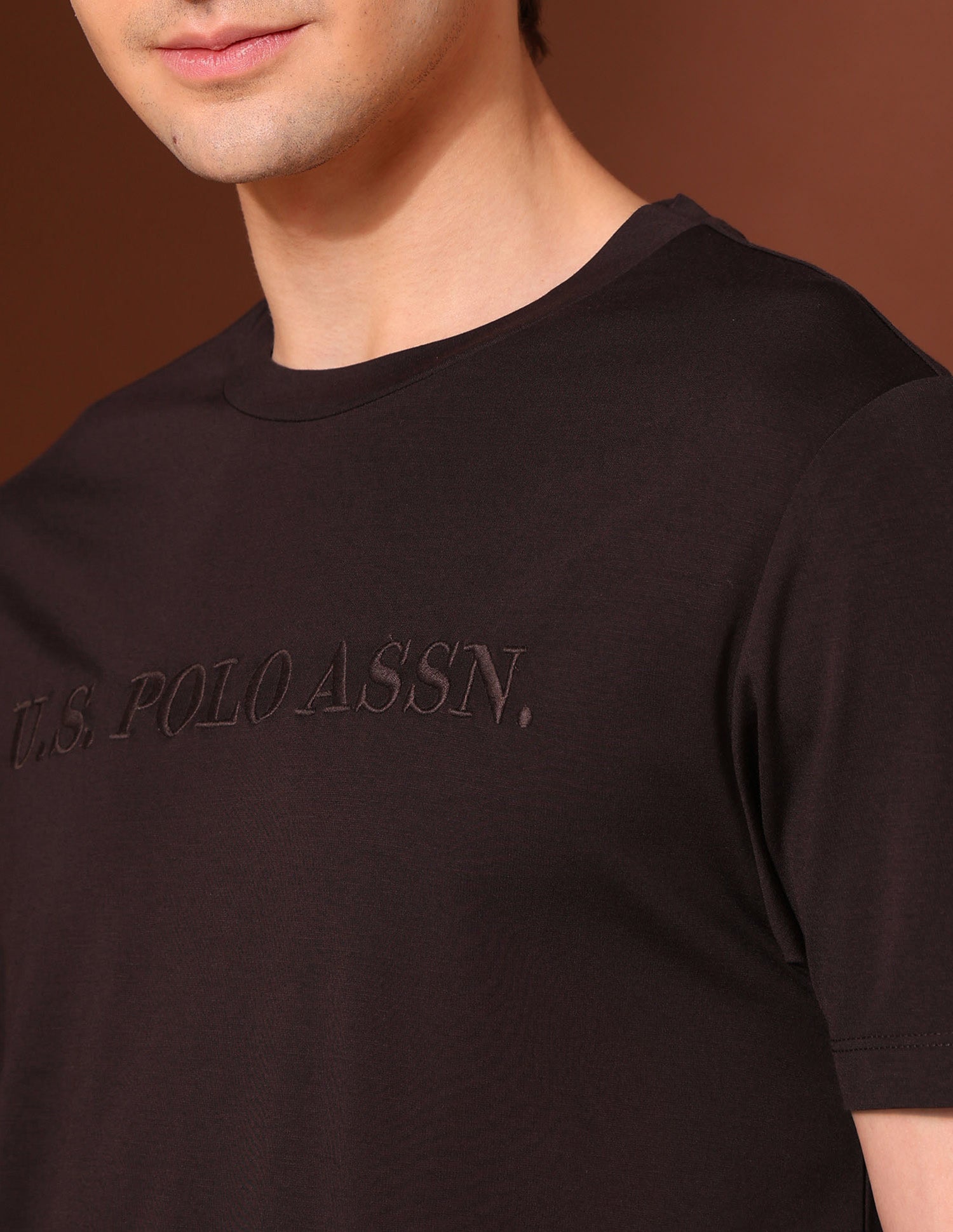 Brand Embroidered Classic T-Shirt Dark Brown - U.S. POLO ASSN. | Large
