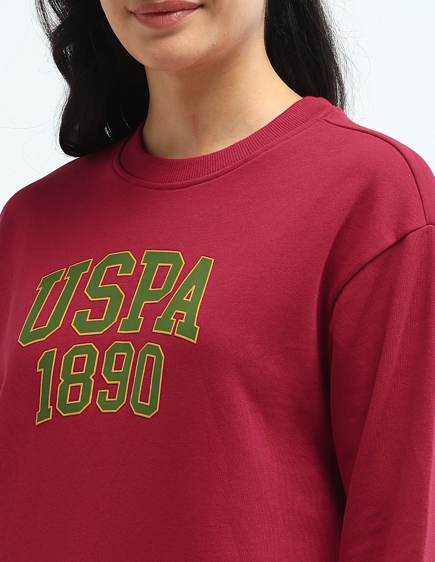 Drop Shoulder Brand Print Sweatshirt Red - U.S. POLO ASSN. | Large