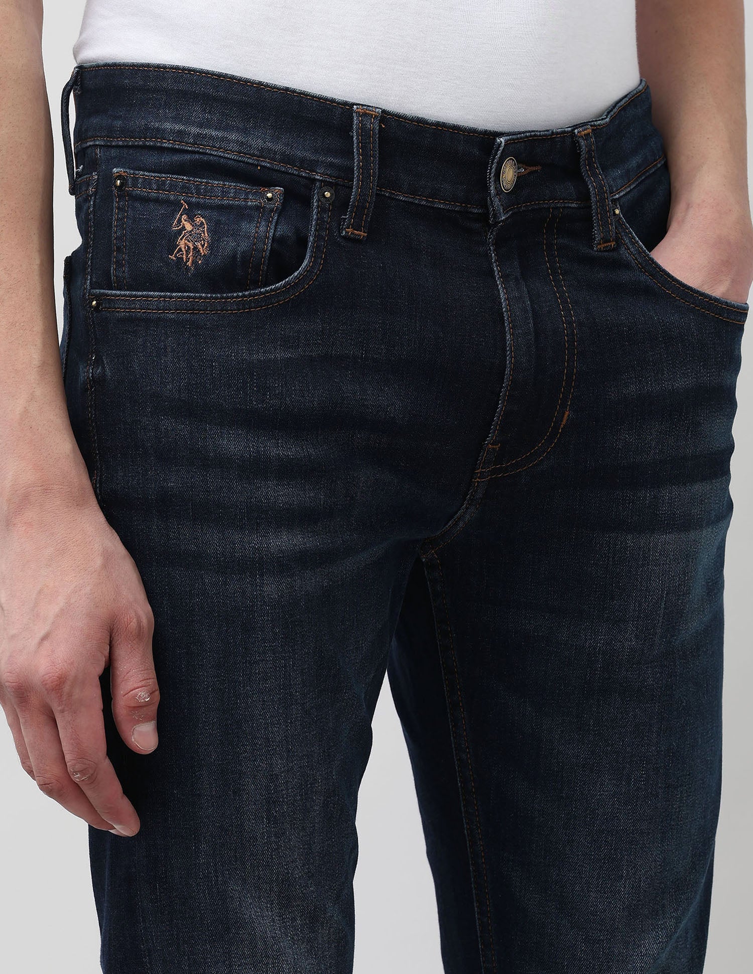 Regallo Skinny Fit Blue Jeans Dark Wash - U.S. POLO ASSN. | Large