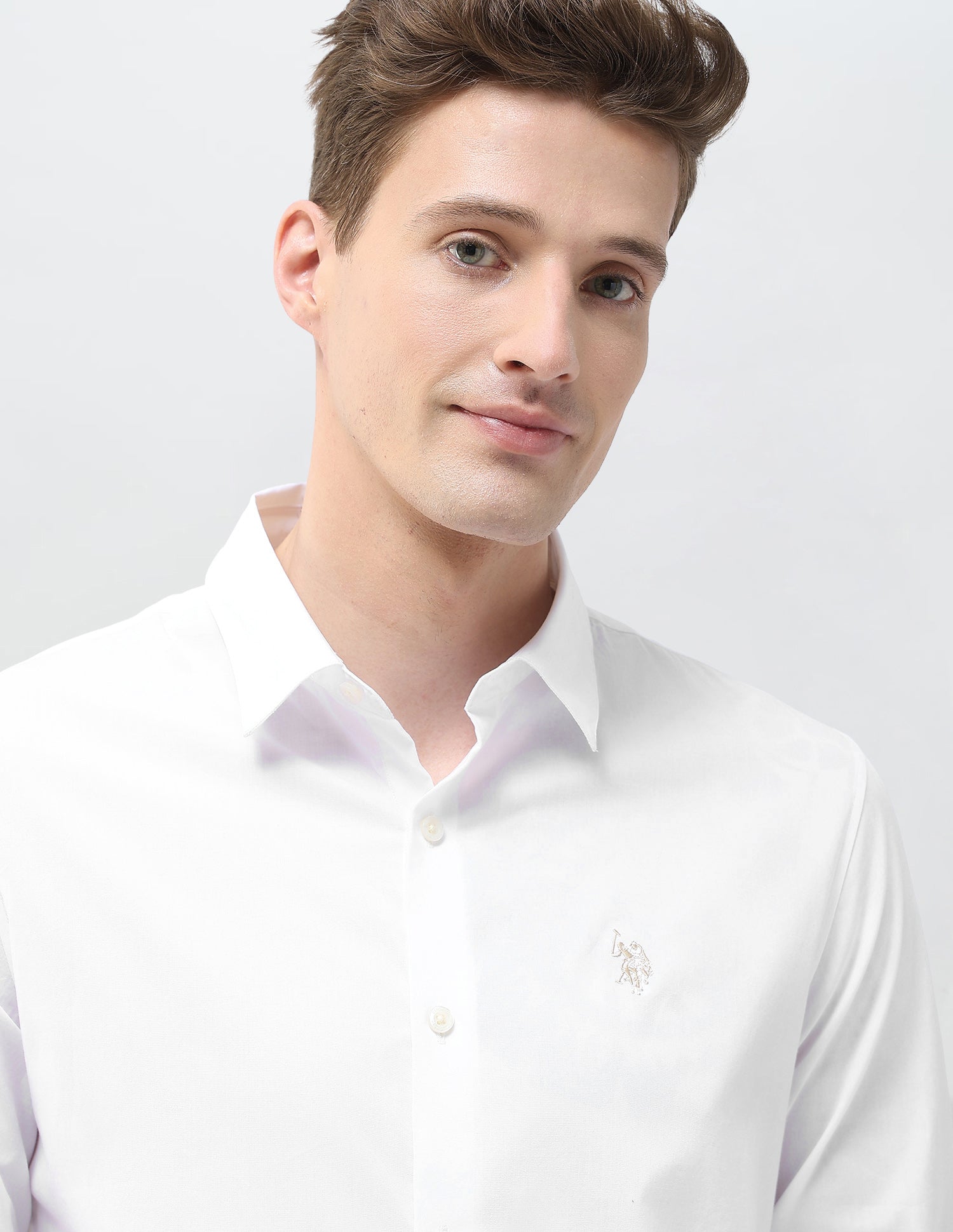 Poplin Black & Gold Shirt White - U.S. Polo Assn. India | Large