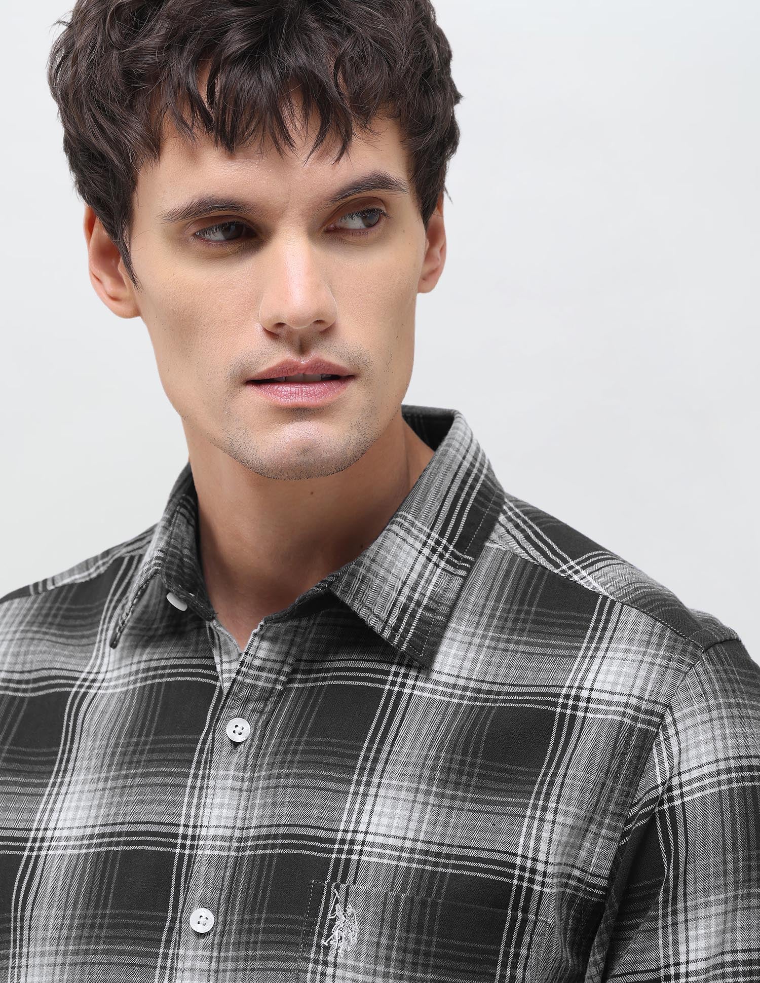 Twill Tartan Checked Shirt Black - U.S. Polo Assn. India | Large