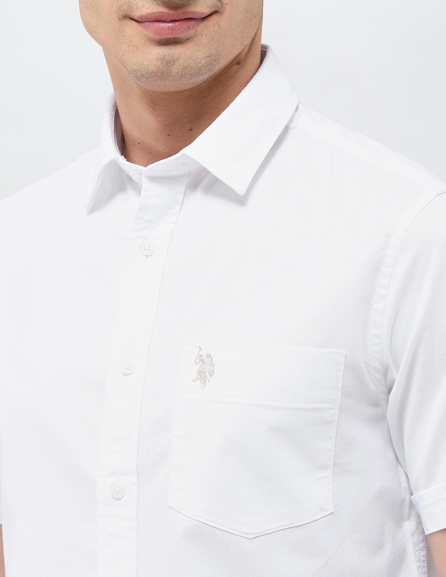 Tailored Fit Oxford Shirt White - U.S. Polo Assn. India | Large