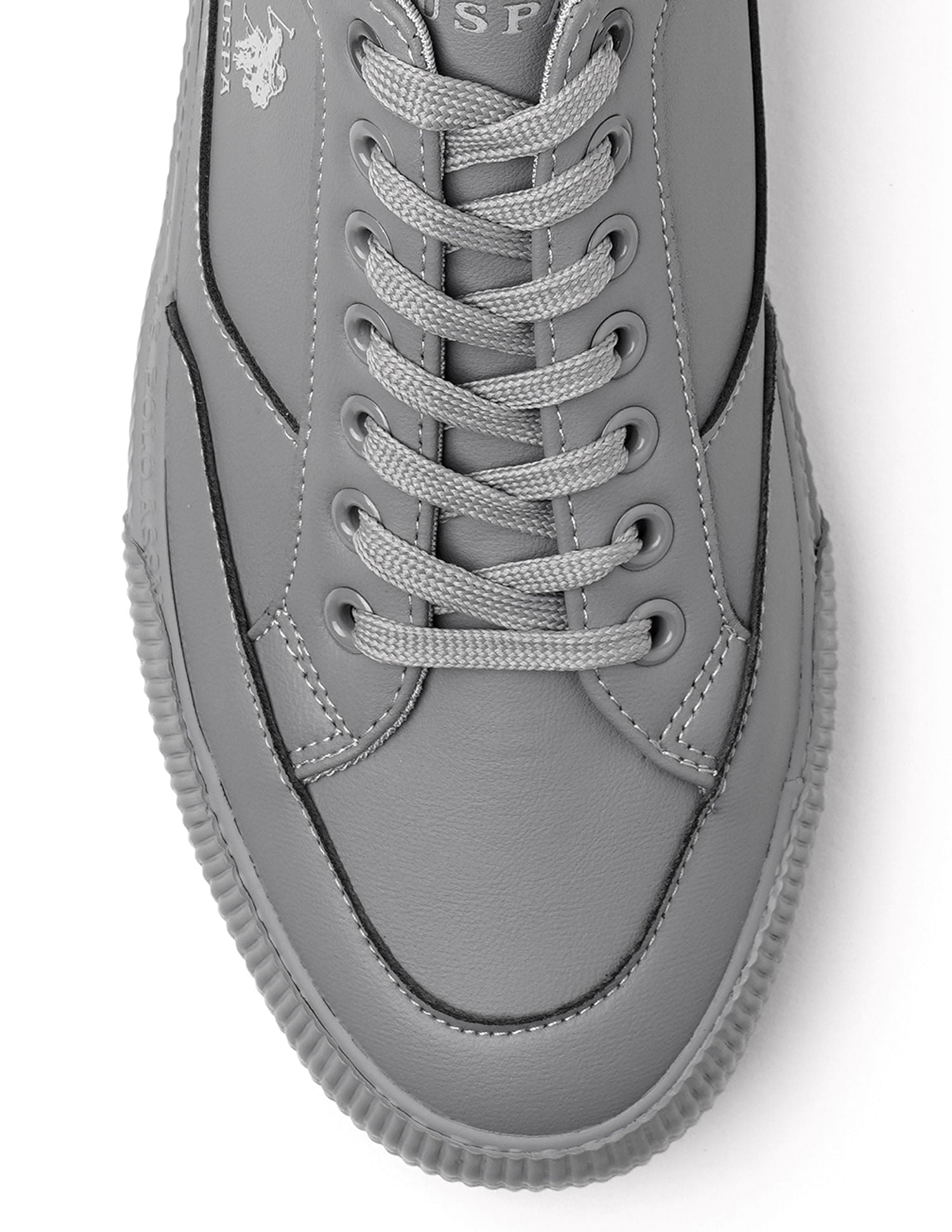 Men Round Toe Lace Up Olivier Sneakers Grey - U.S. Polo Assn. India | Large