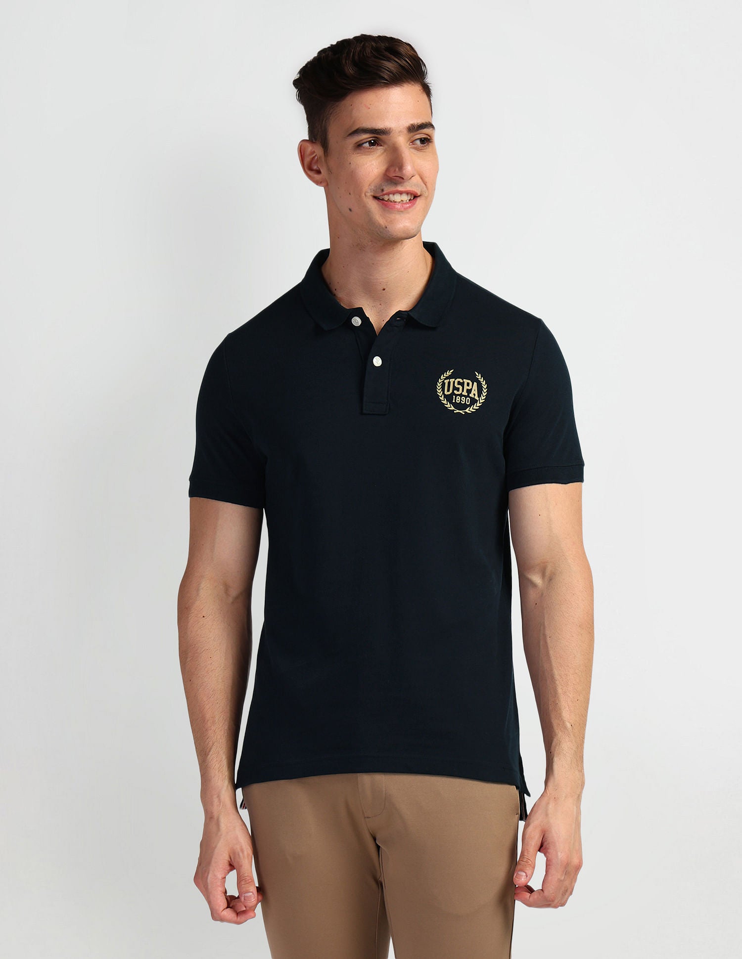 Brand Print Polo Shirt Navy - U.S. Polo Assn. India | Large