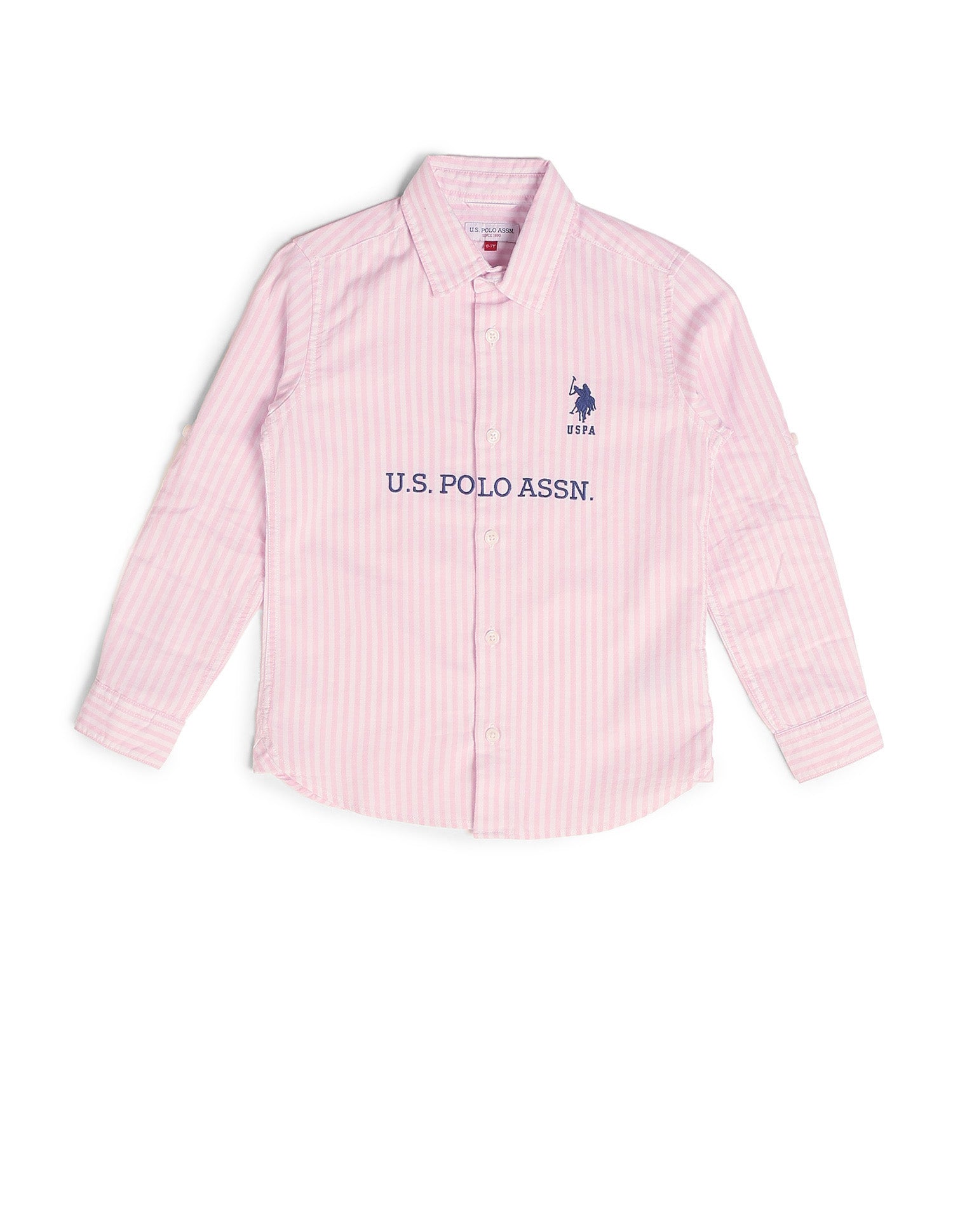 Boys Brand Embroidered Oxford Shirt Light Pink - U.S. POLO ASSN. | Large