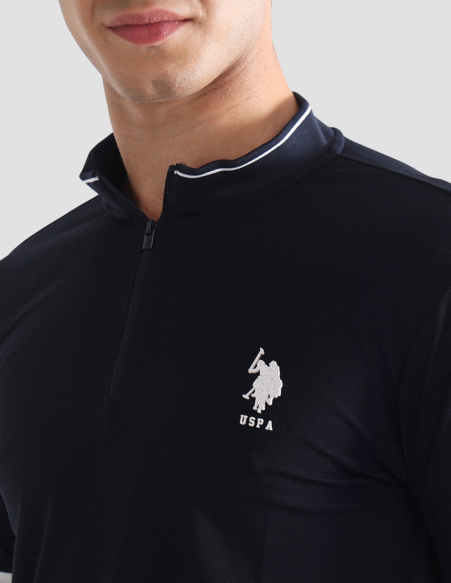 Solid Slim Fit Active Polo Shirt Navy - U.S. Polo Assn. India | Large
