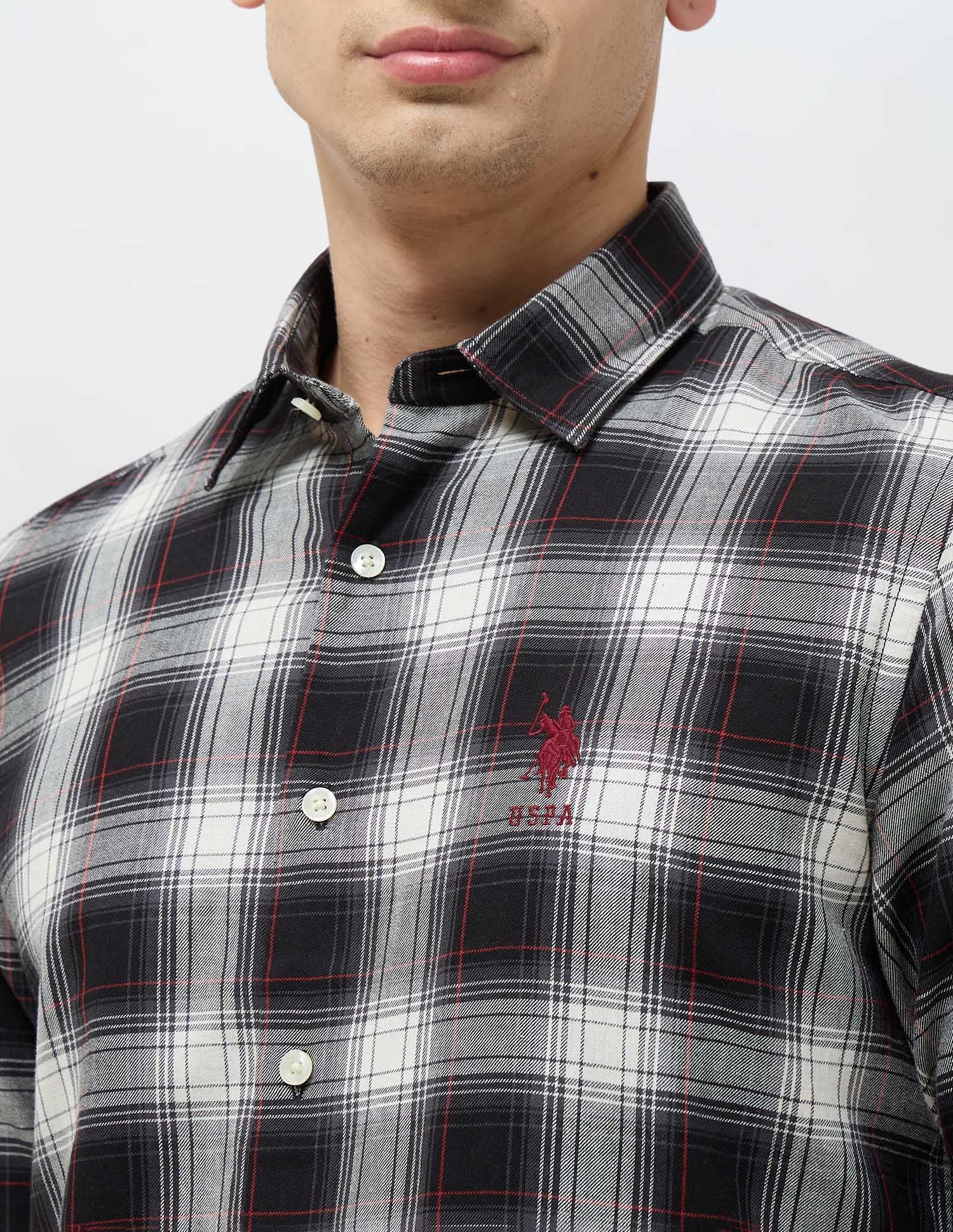 Tartan Checked Regular Fit Shirt Black - U.S. POLO ASSN. | Large